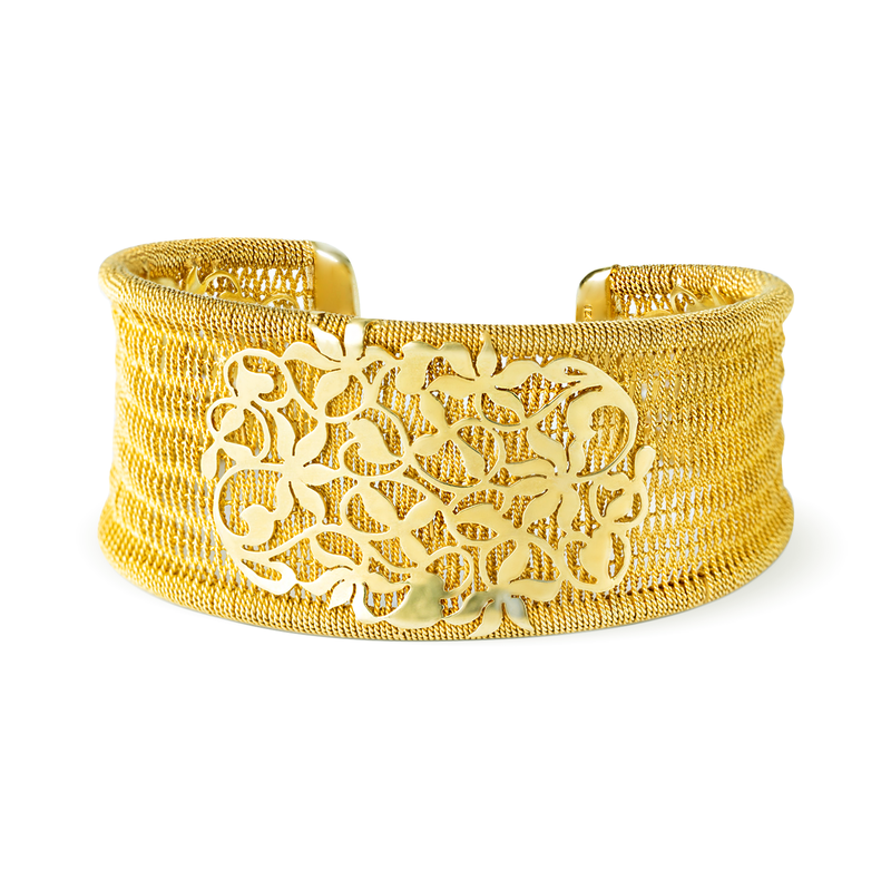 RICAMI 18K Gold Vermeil wide-cuff Bracelet