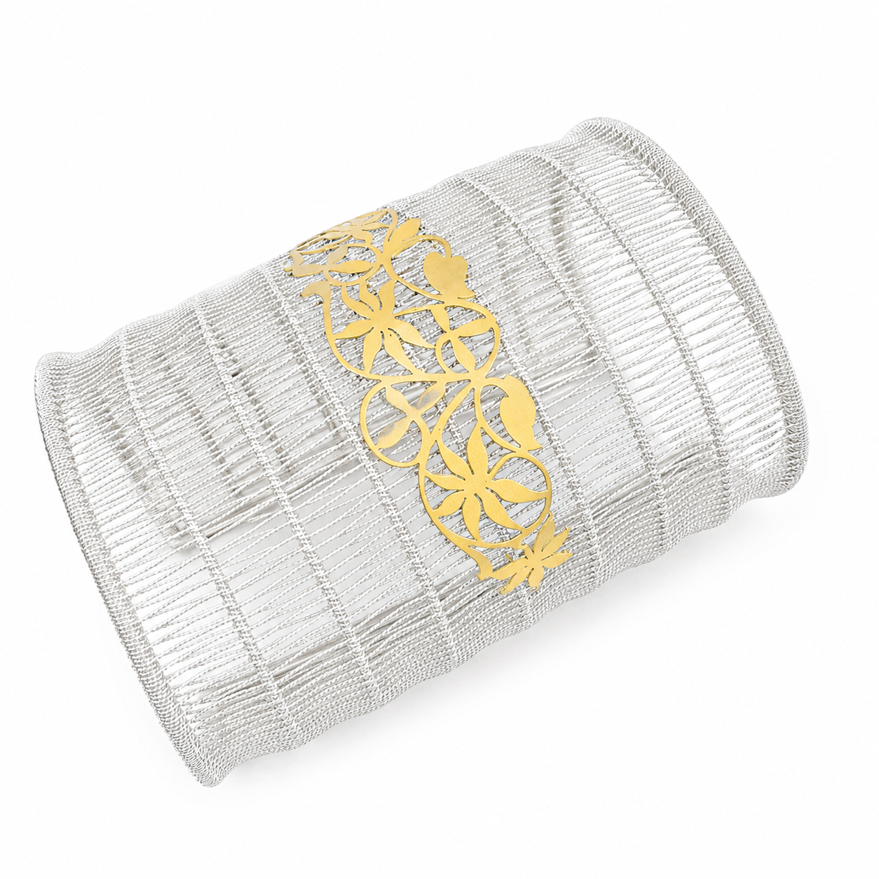 RICAMI Sterling Silver and Solid 18K Gold Extra Large cuff