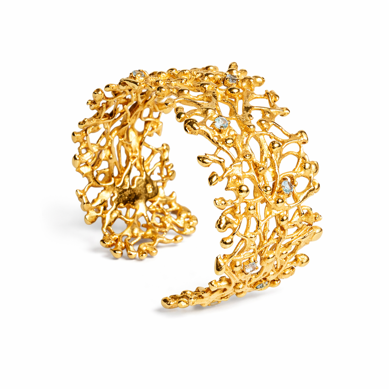 NURAI Cuff Bracelet with Topaz