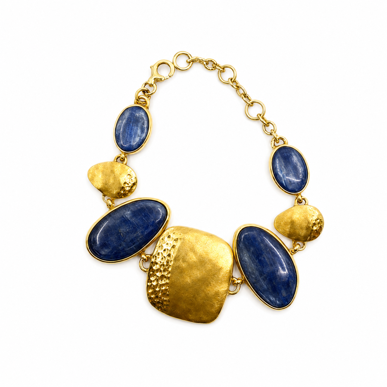 DUNE 18K Gold Vermeil Statement Link Bracelet with Kyanite