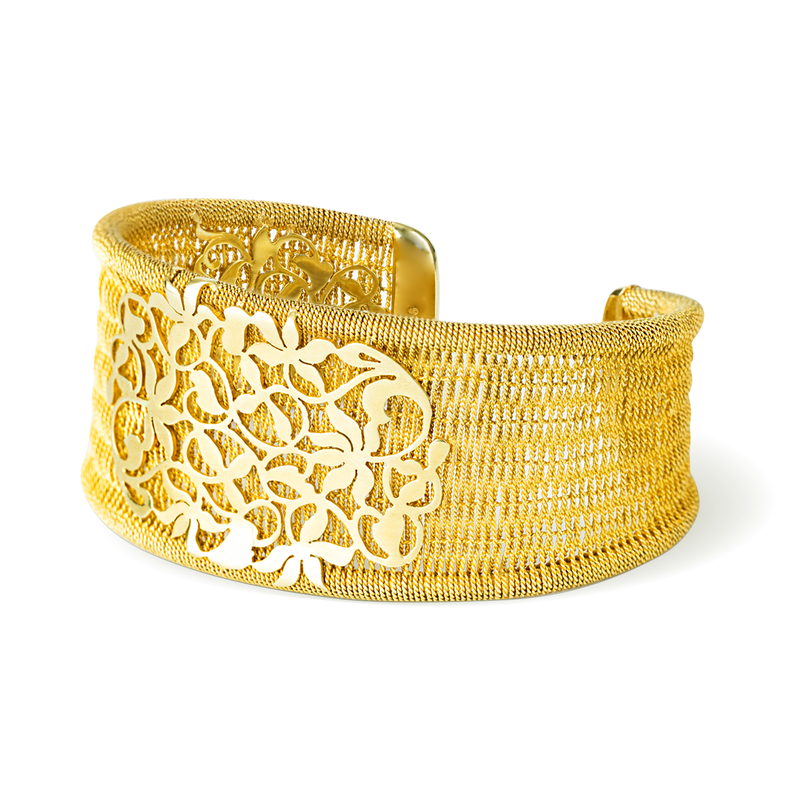 RICAMI 18K Gold Vermeil wide-cuff Bracelet