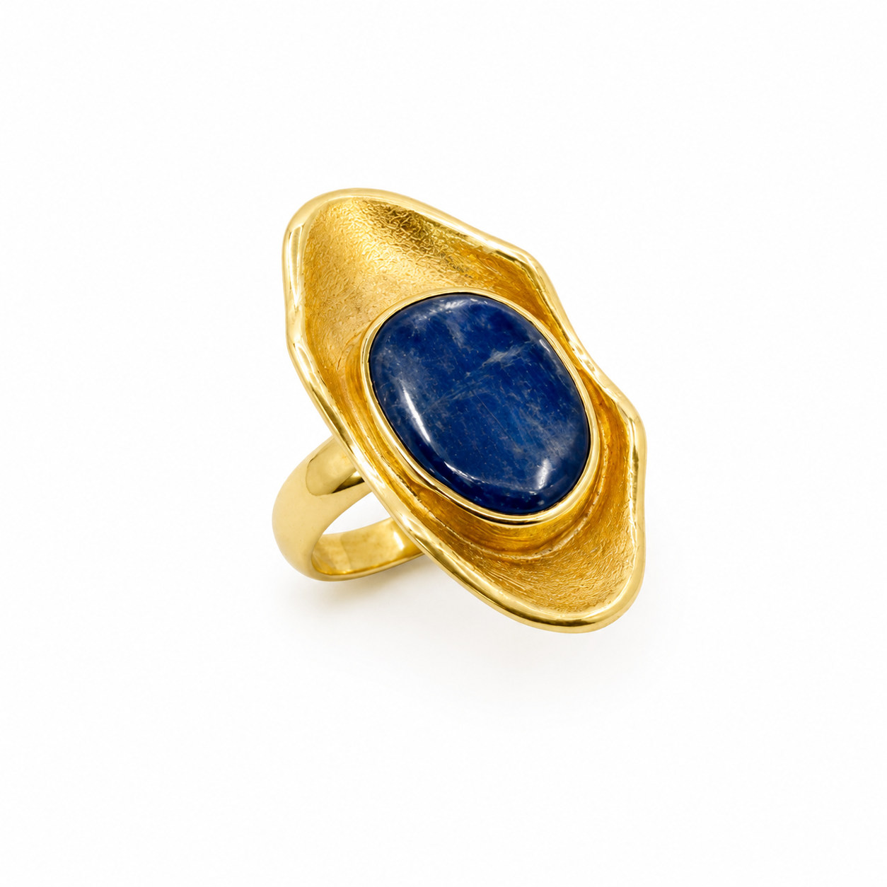 DUNE 18K Gold Vermeil Statement Ring with Kyanite