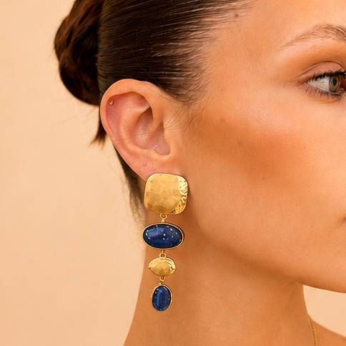 DUNE 18K Gold Vermeil Dangle Earring with Kyanite