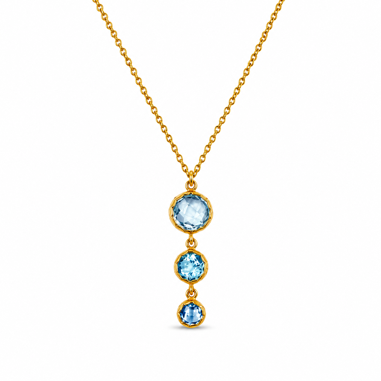 AURORA Blue Topaz Drop Pendant Necklace
