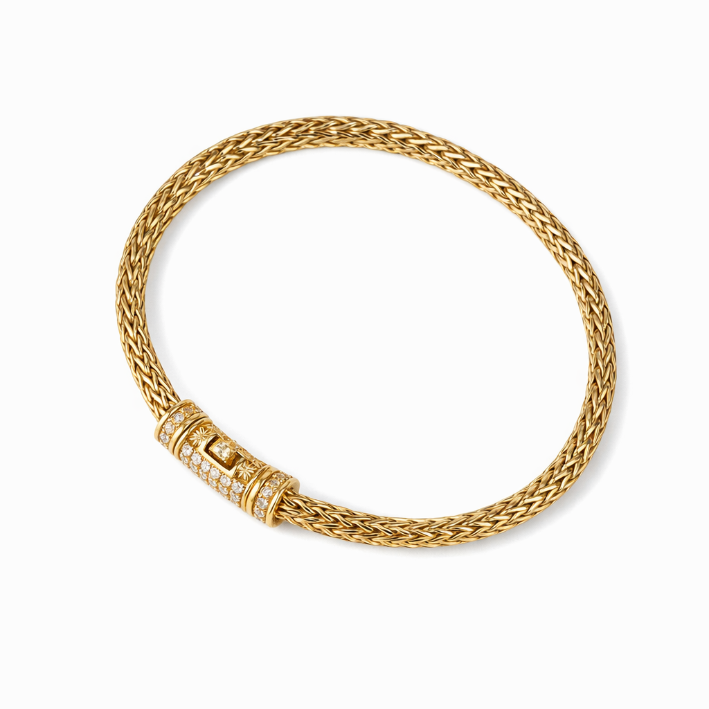 DALILA  Spiga Bracelet with Pavé Lock
