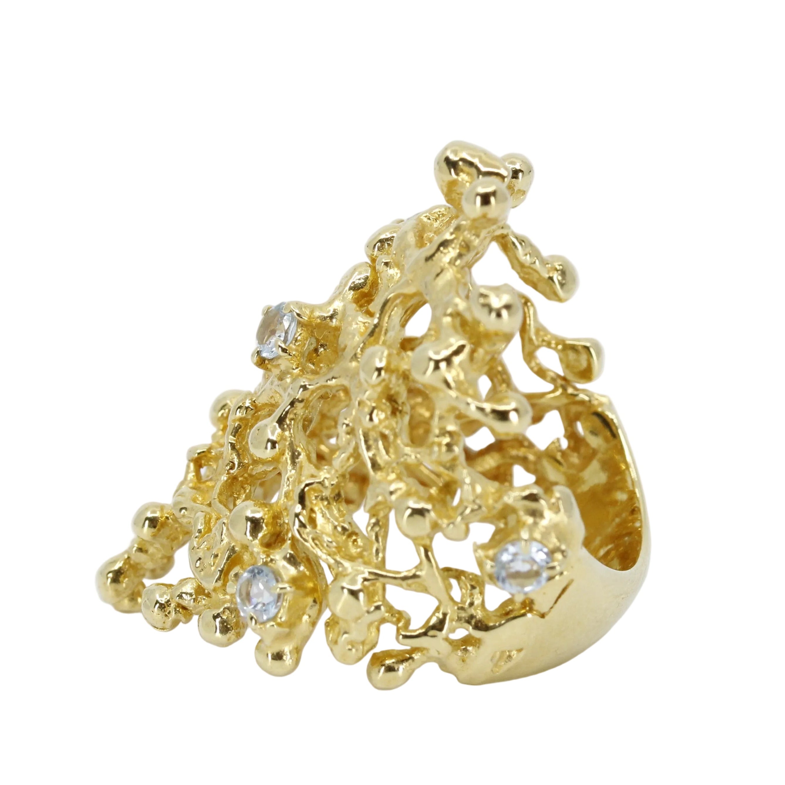 NURAI Cigar Ring with Topaz