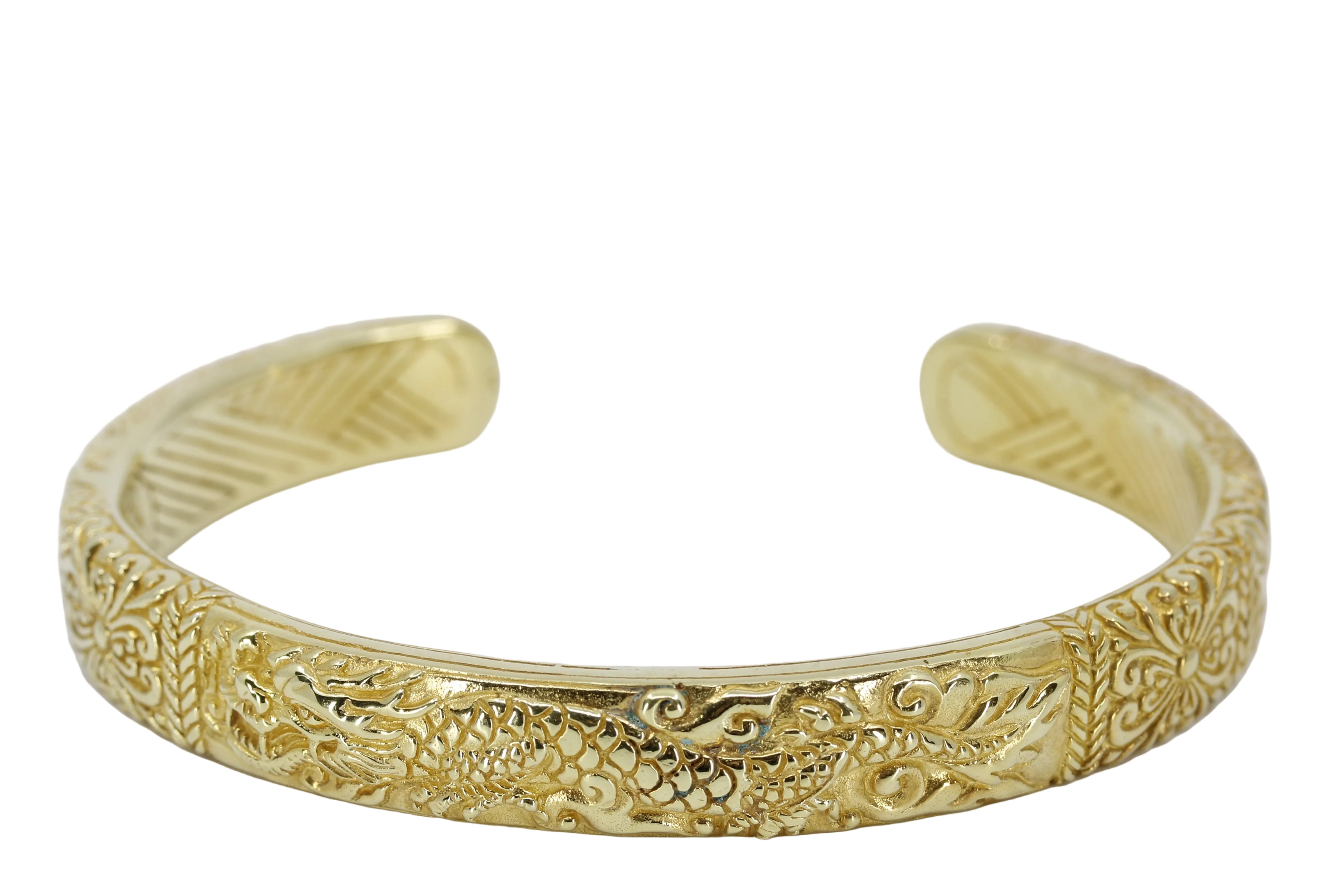JAYA 18K Gold Vermeil Engraved Cuff Bracelet