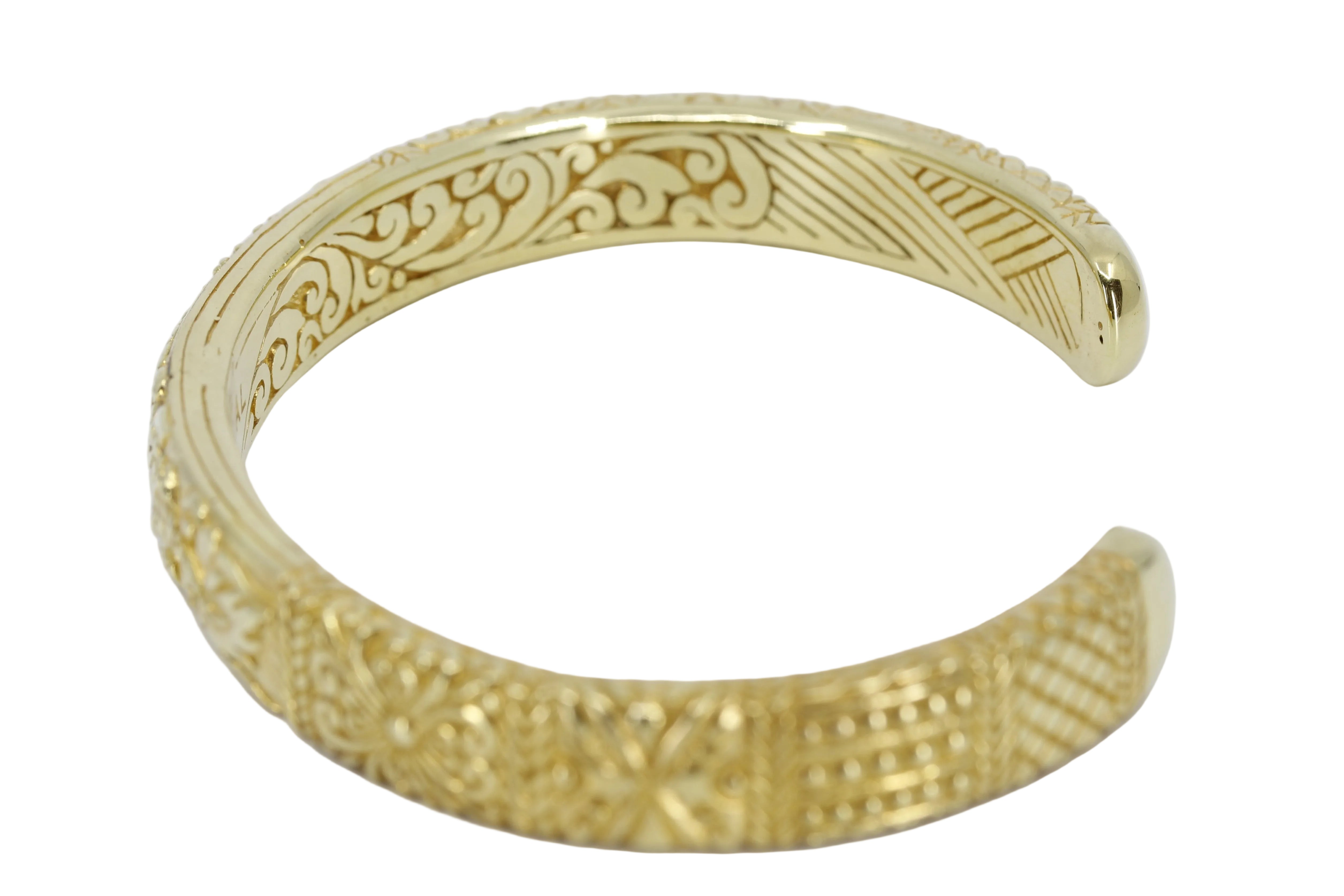 JAYA 18K Gold Vermeil Engraved Cuff Bracelet