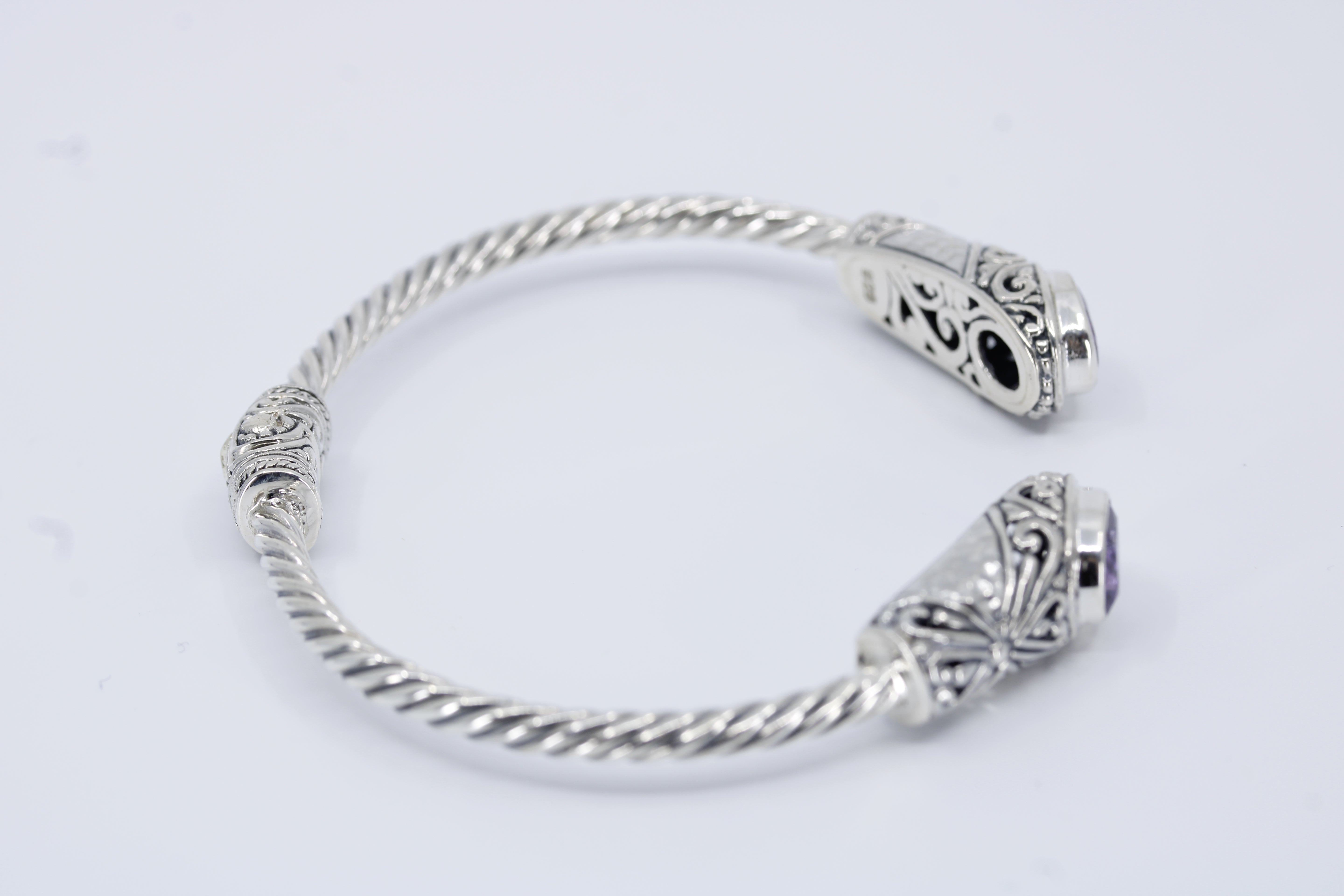 Casa Bali Amethyst Rope Cuff Bracelet