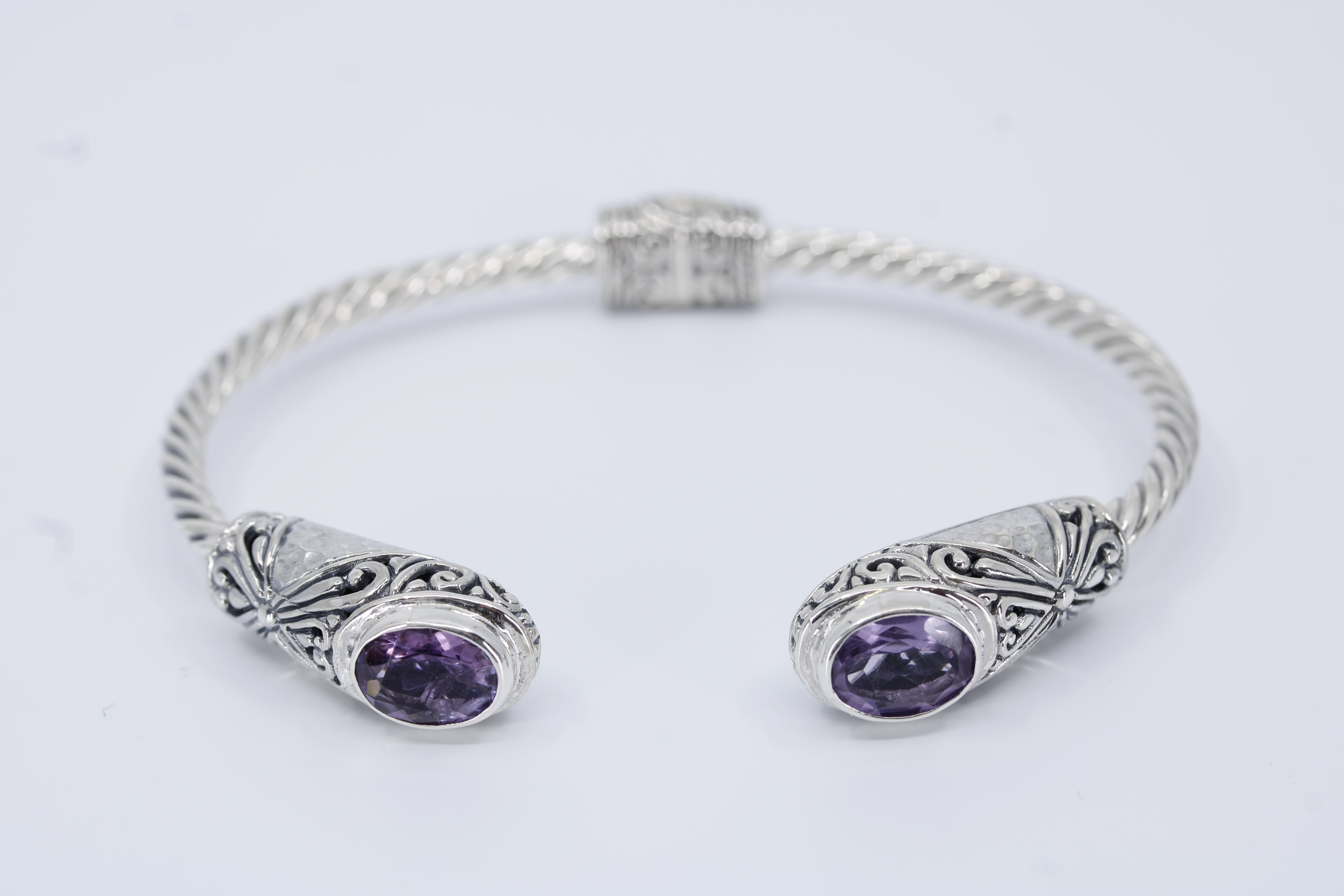 Casa Bali Amethyst Rope Cuff Bracelet