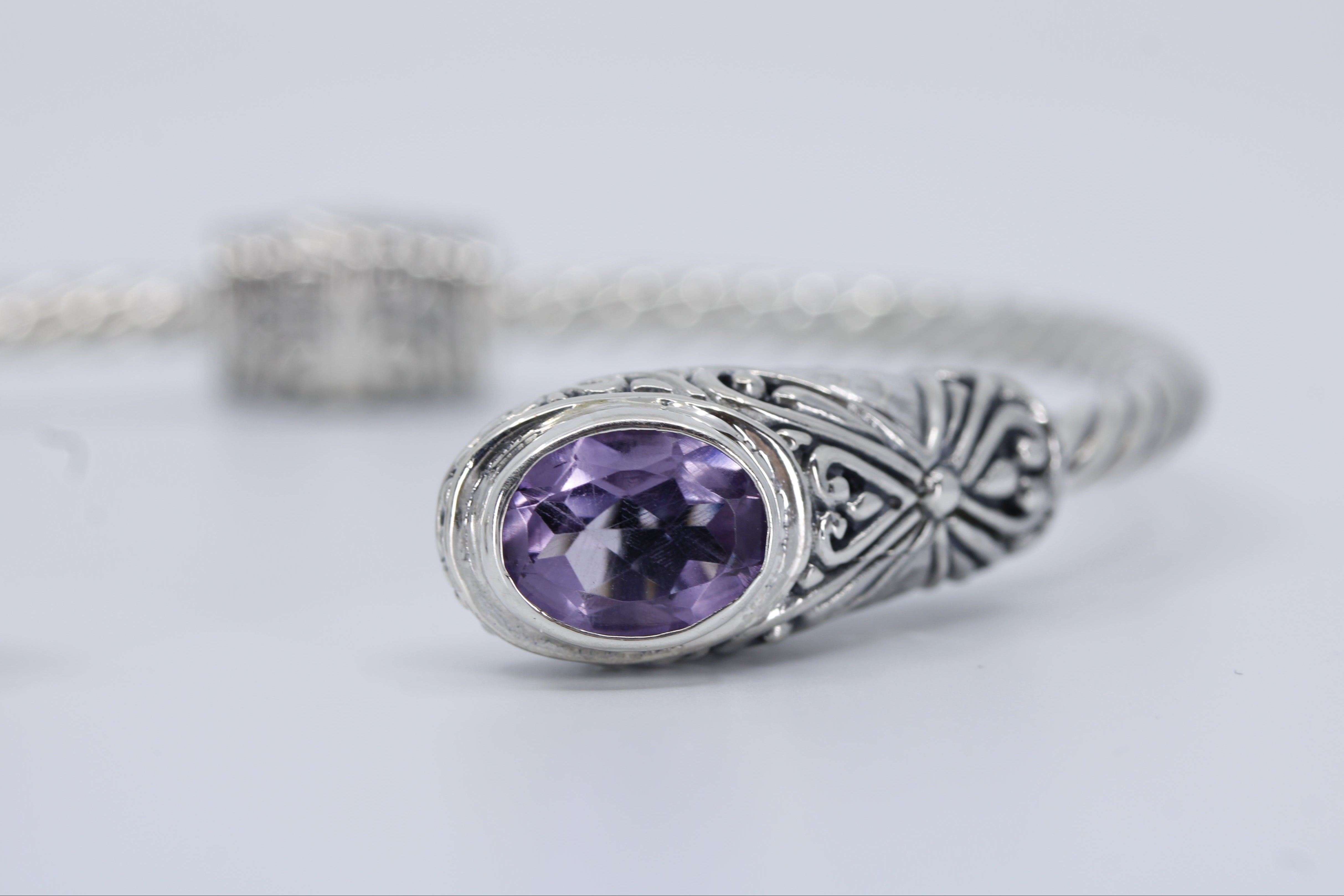 ALBA Amethyst Rope Cuff Bracelet