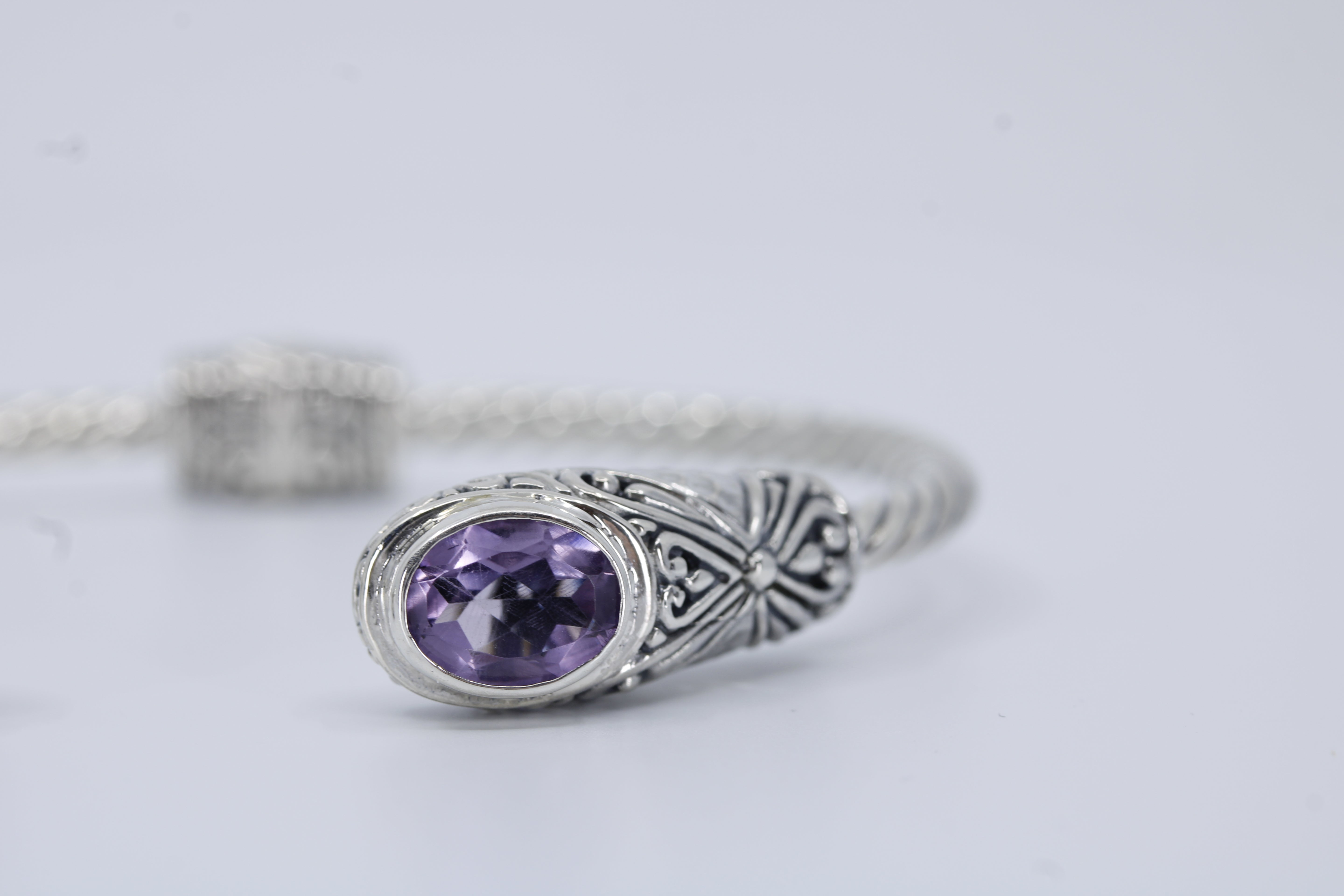 Casa Bali Amethyst Rope Cuff Bracelet