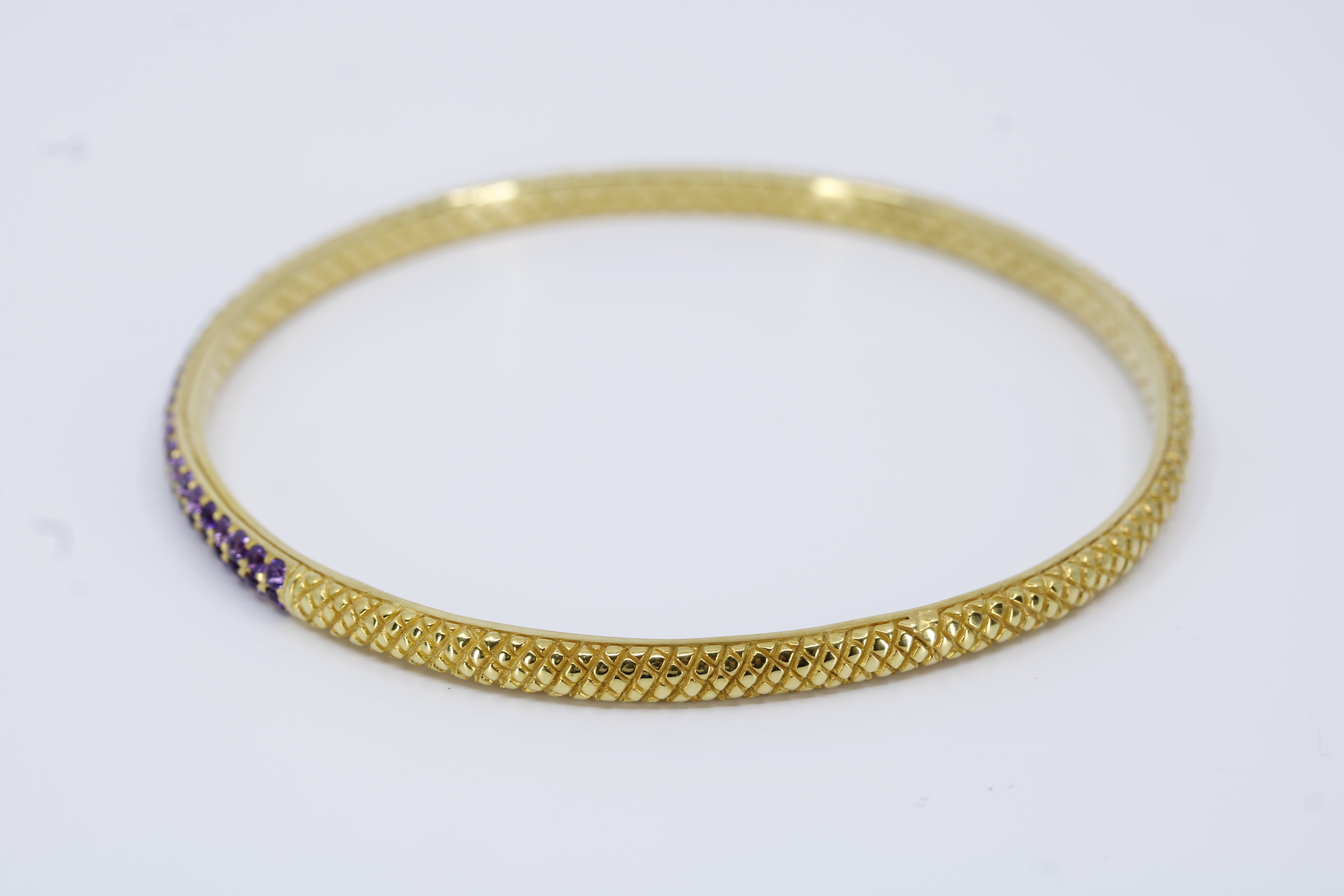 Casa Bali 18K Gold Vermeil Amethyst Bangle Bracelet