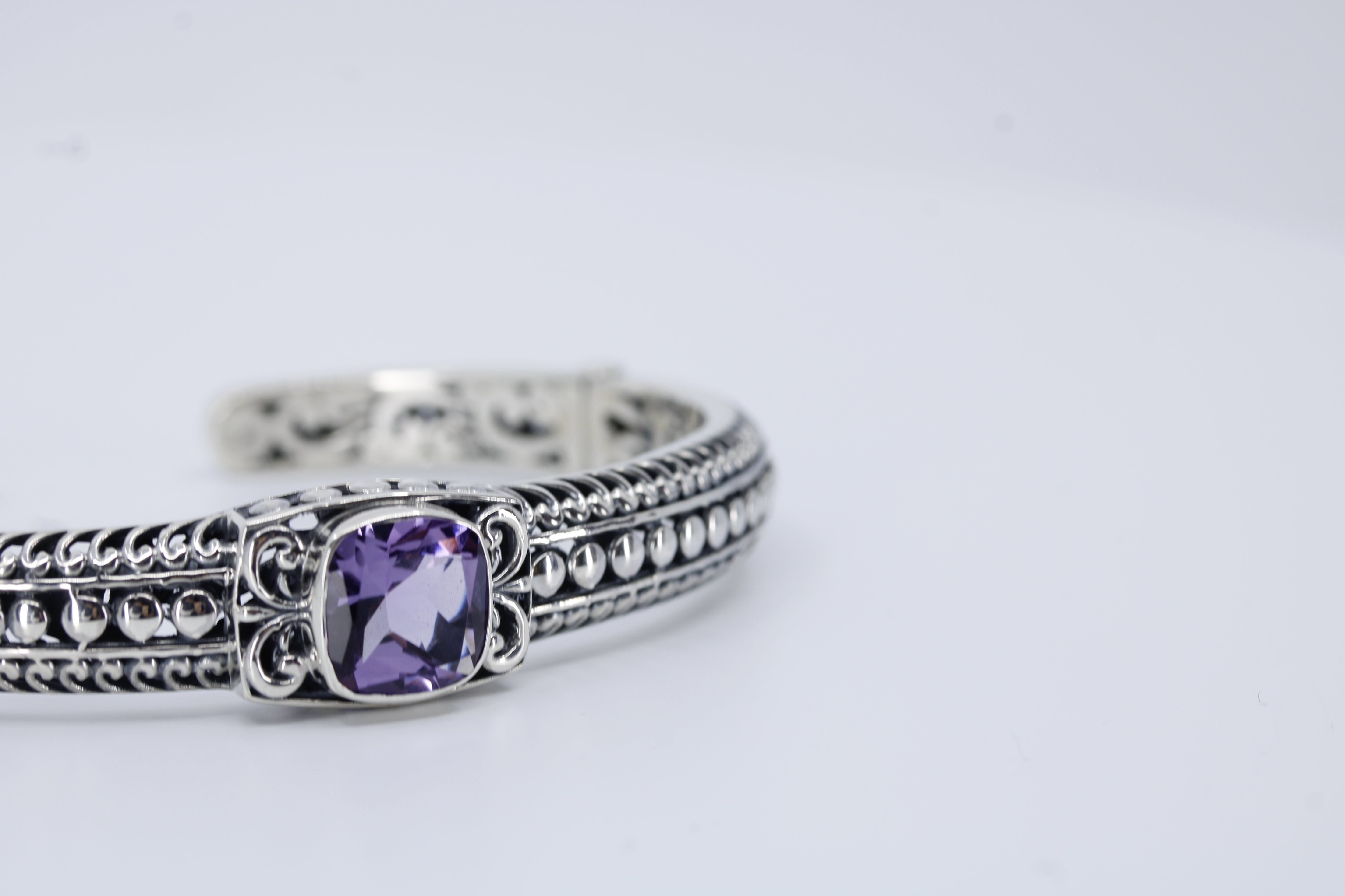 Casa Bali Amethyst Cuff Bracelet