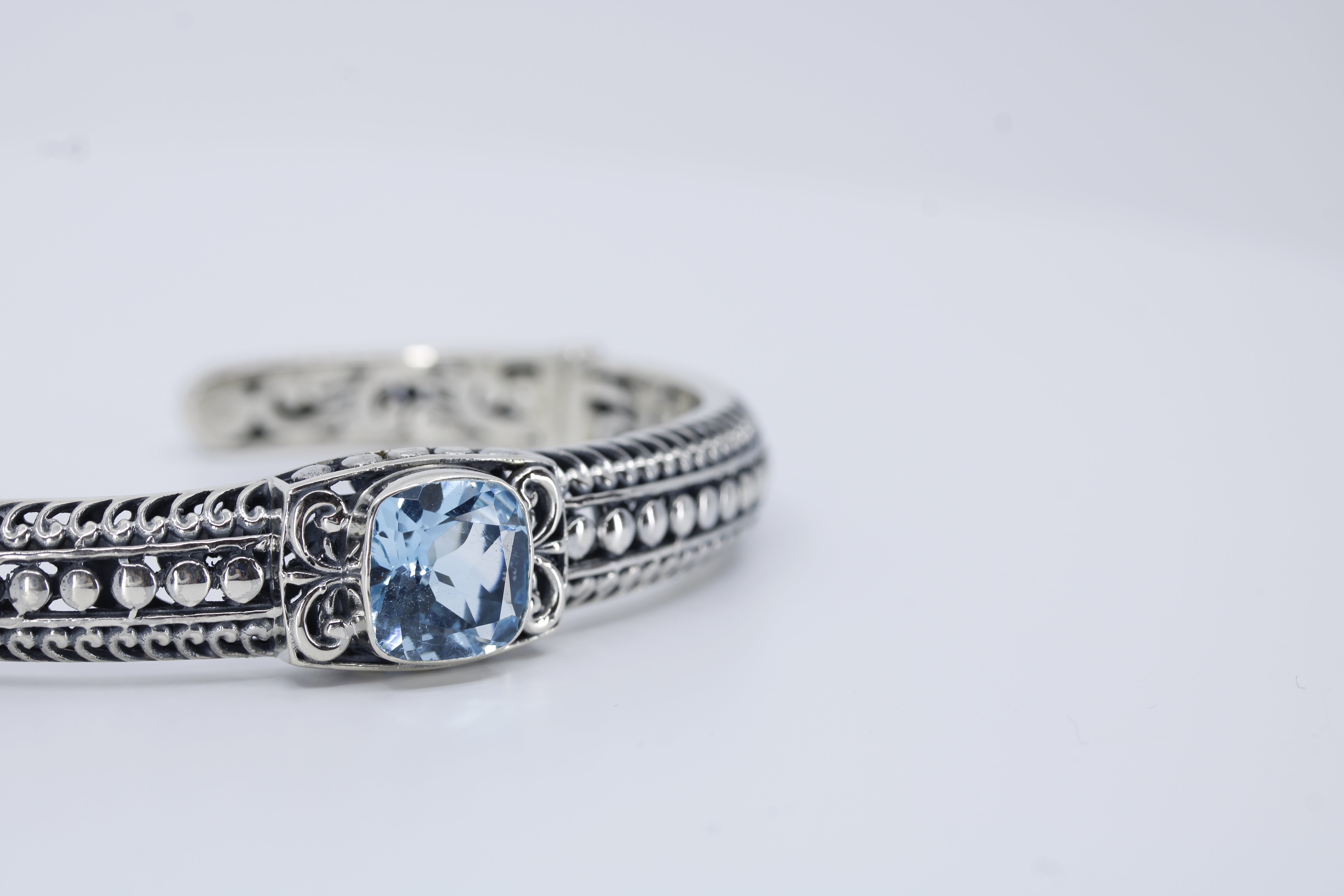Casa Bali Blue Topaz Cuff Bracelet