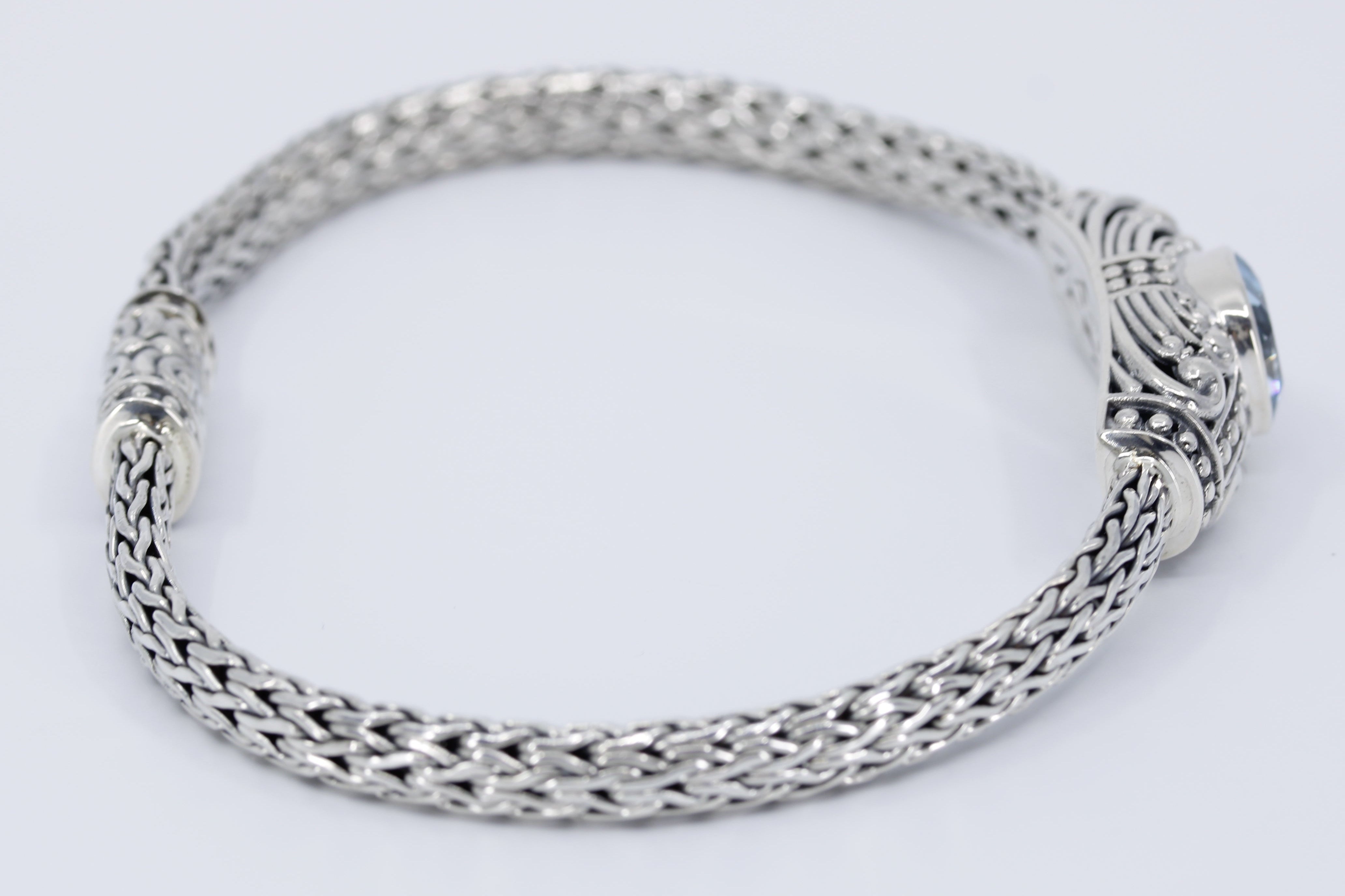 ALBA Woven Station Bracelet with Blue Topaz