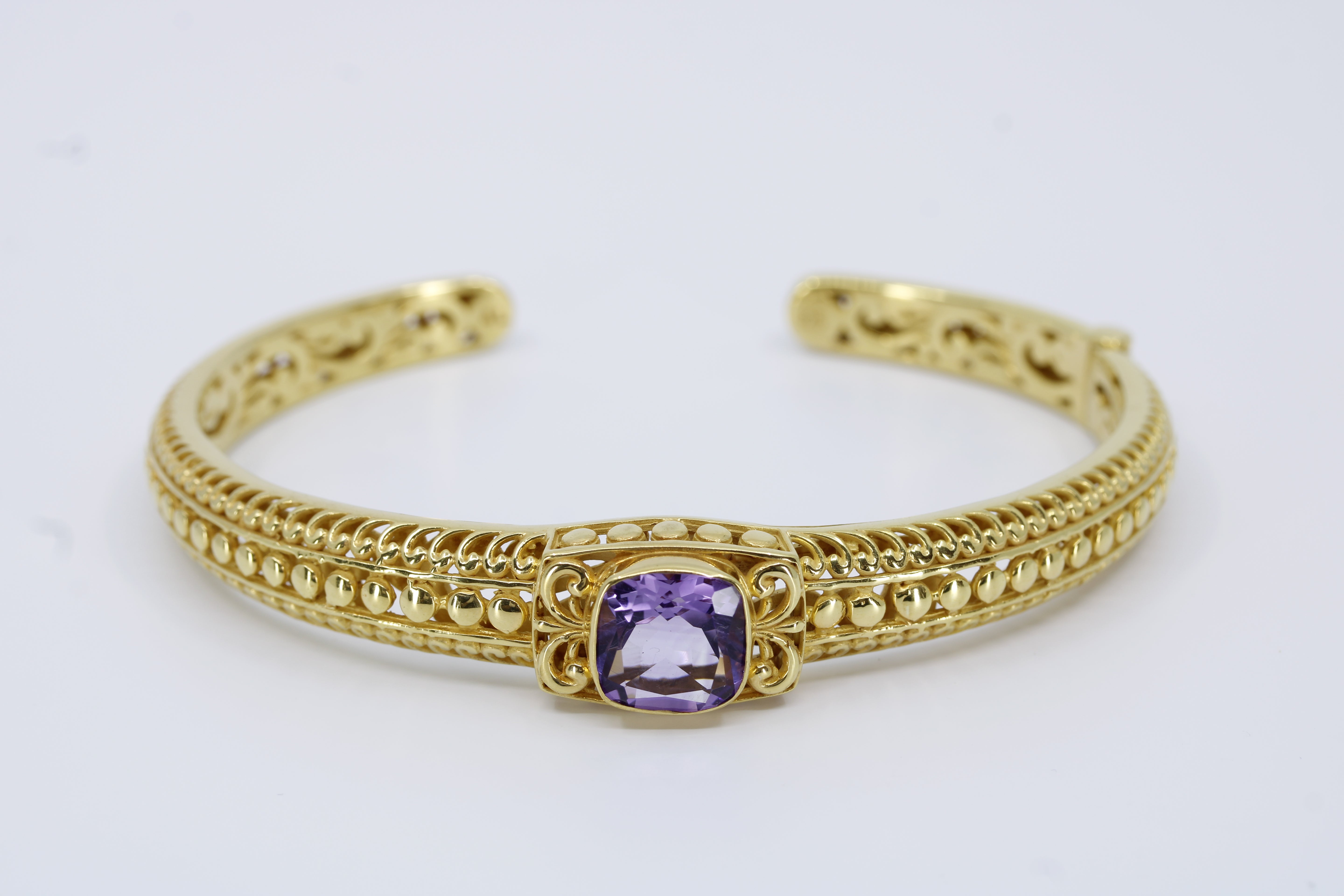 Casa Bali 18K Gold Vermeil Amethyst Cuff Bracelet