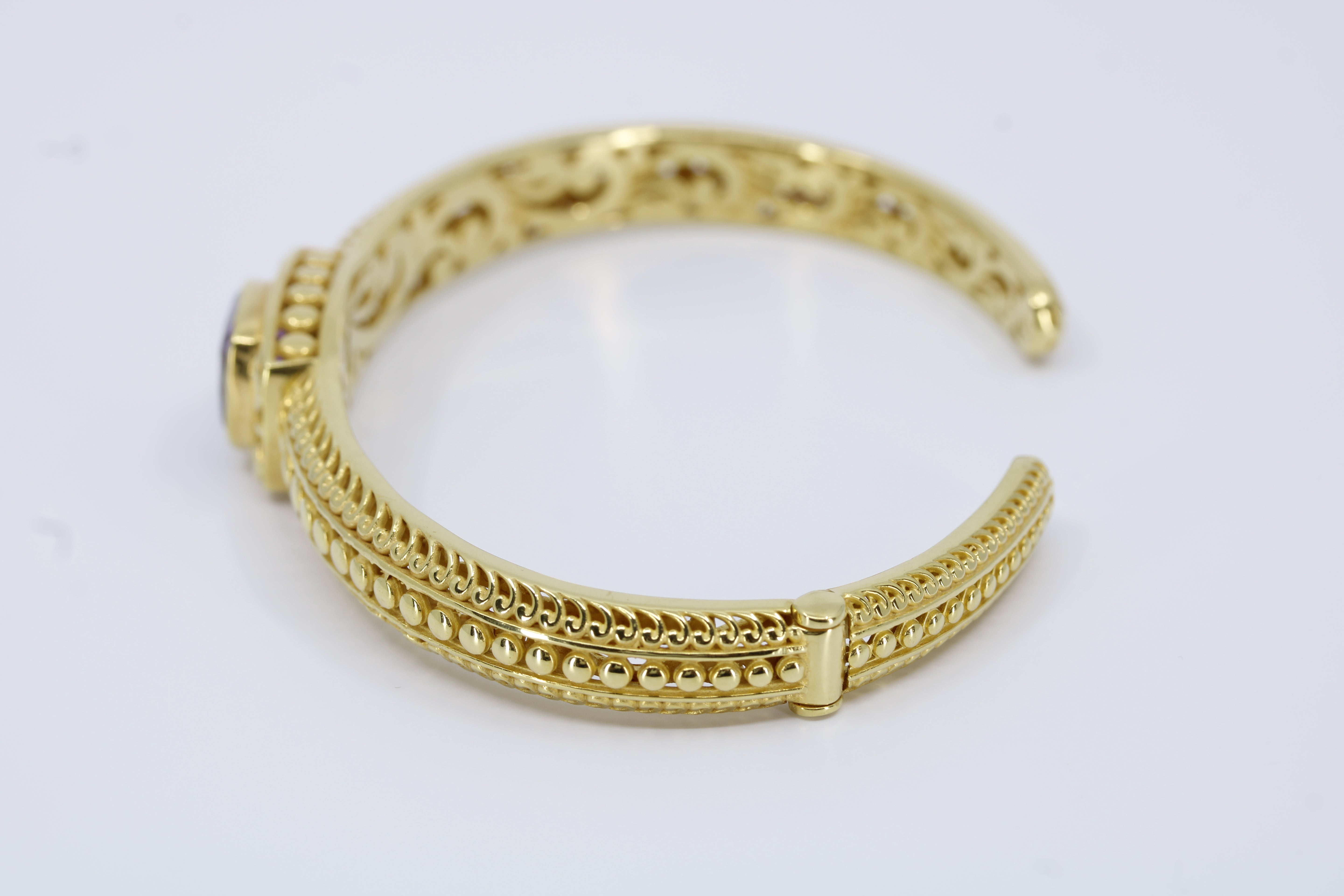 Casa Bali 18K Gold Vermeil Amethyst Cuff Bracelet