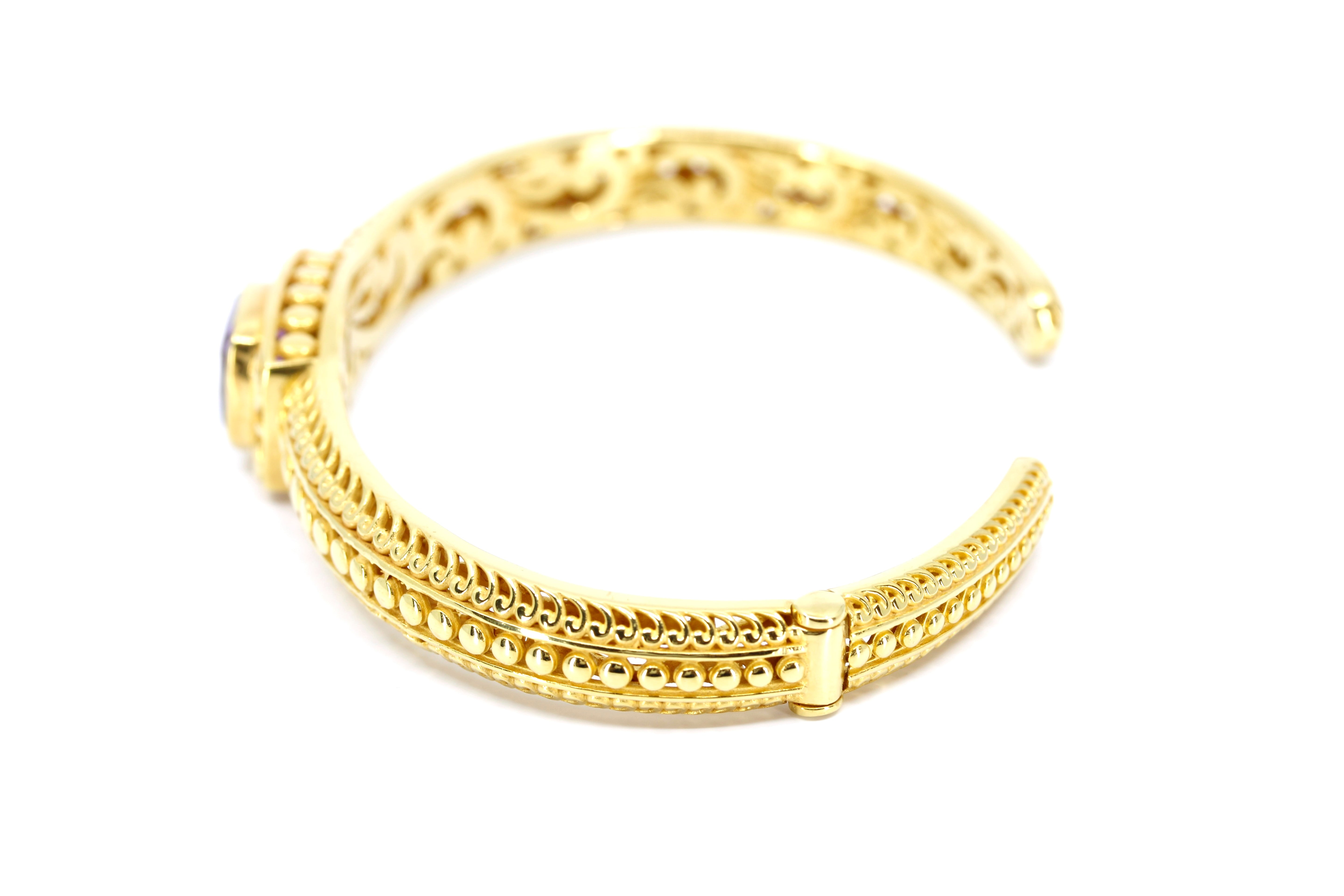 ALBA  18K Gold Vermeil Amethyst Cuff Bracelet