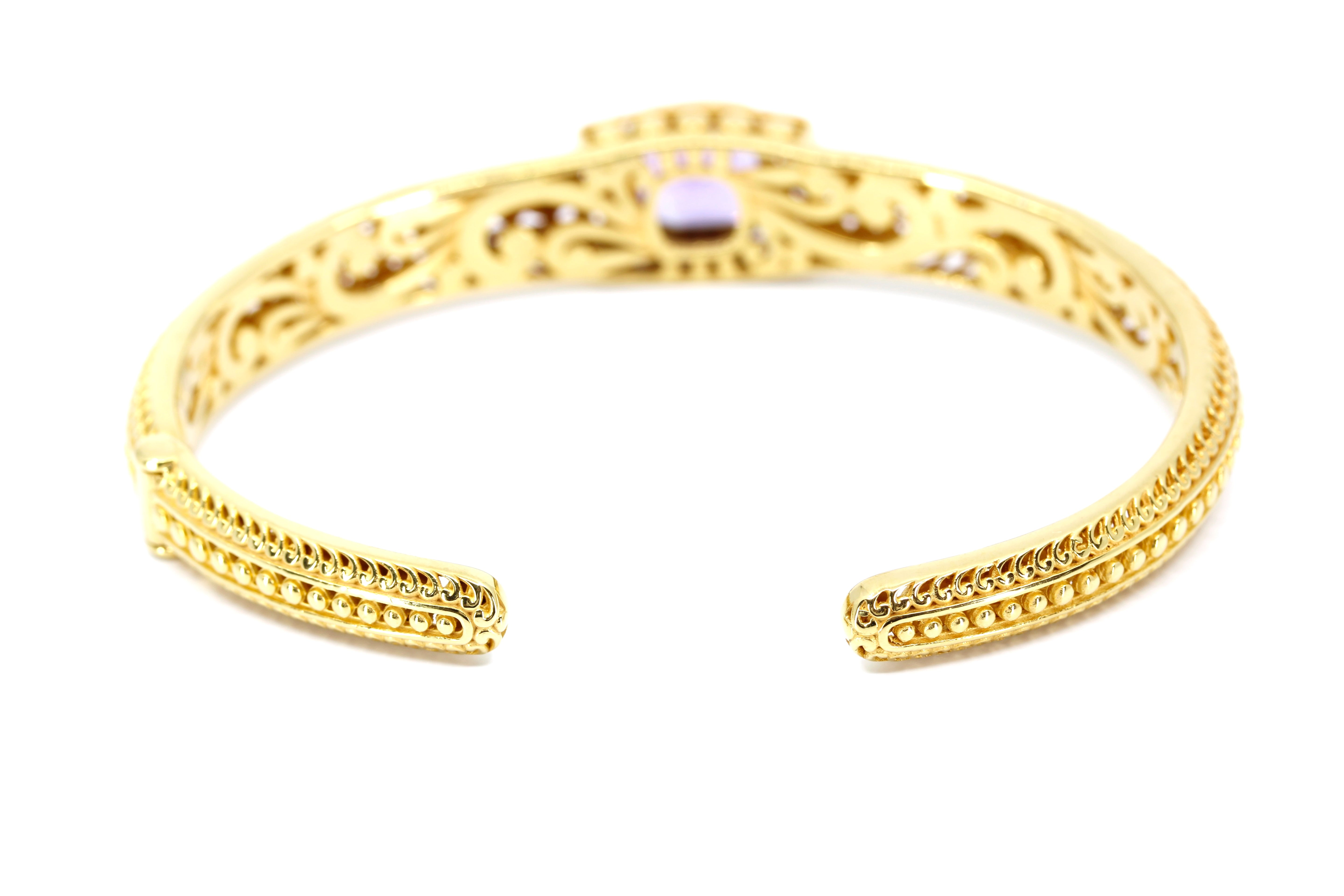 ALBA  18K Gold Vermeil Amethyst Cuff Bracelet