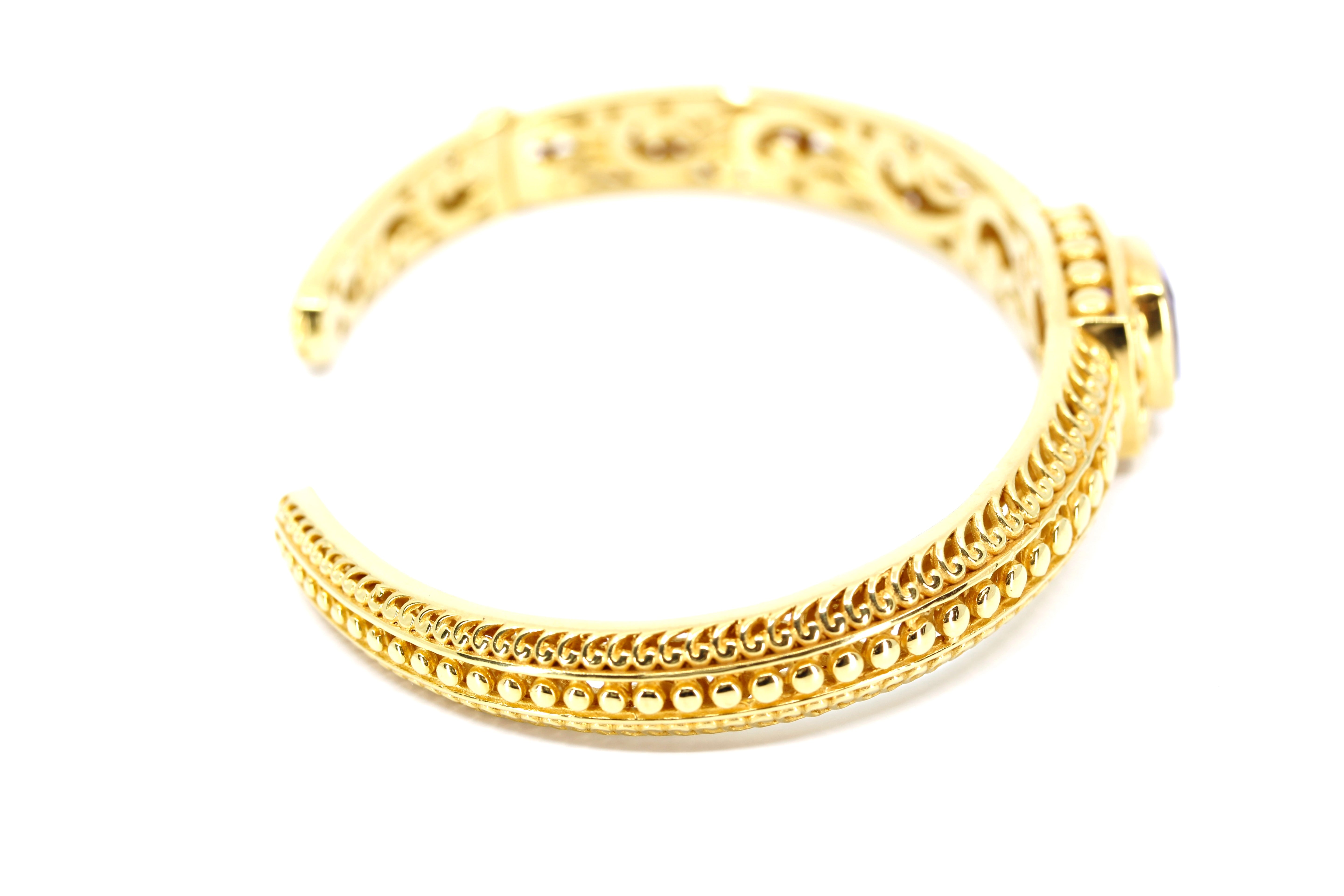 ALBA  18K Gold Vermeil Amethyst Cuff Bracelet