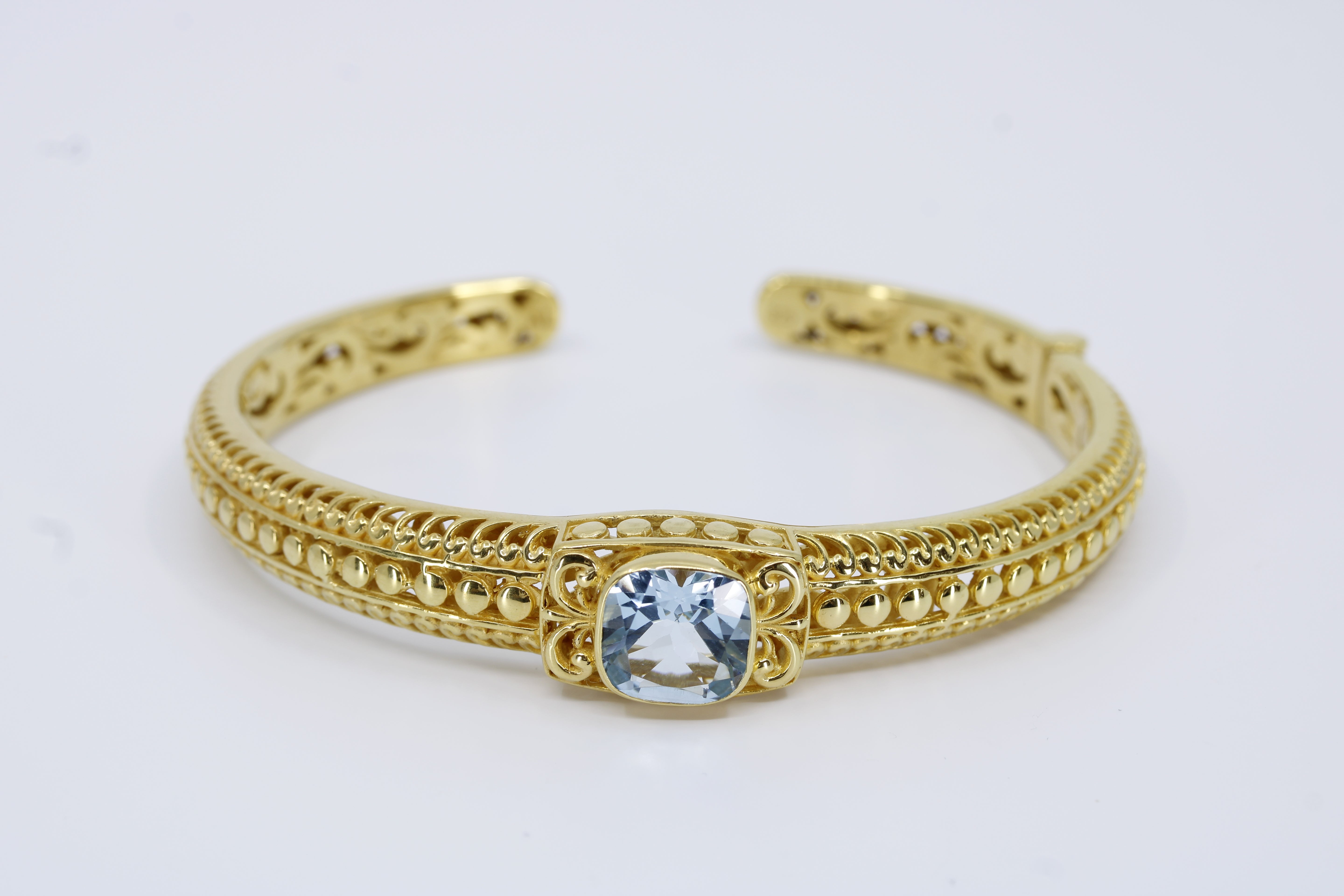 Casa Bali 18K Gold Vermeil Blue Topaz Cuff Bracelet
