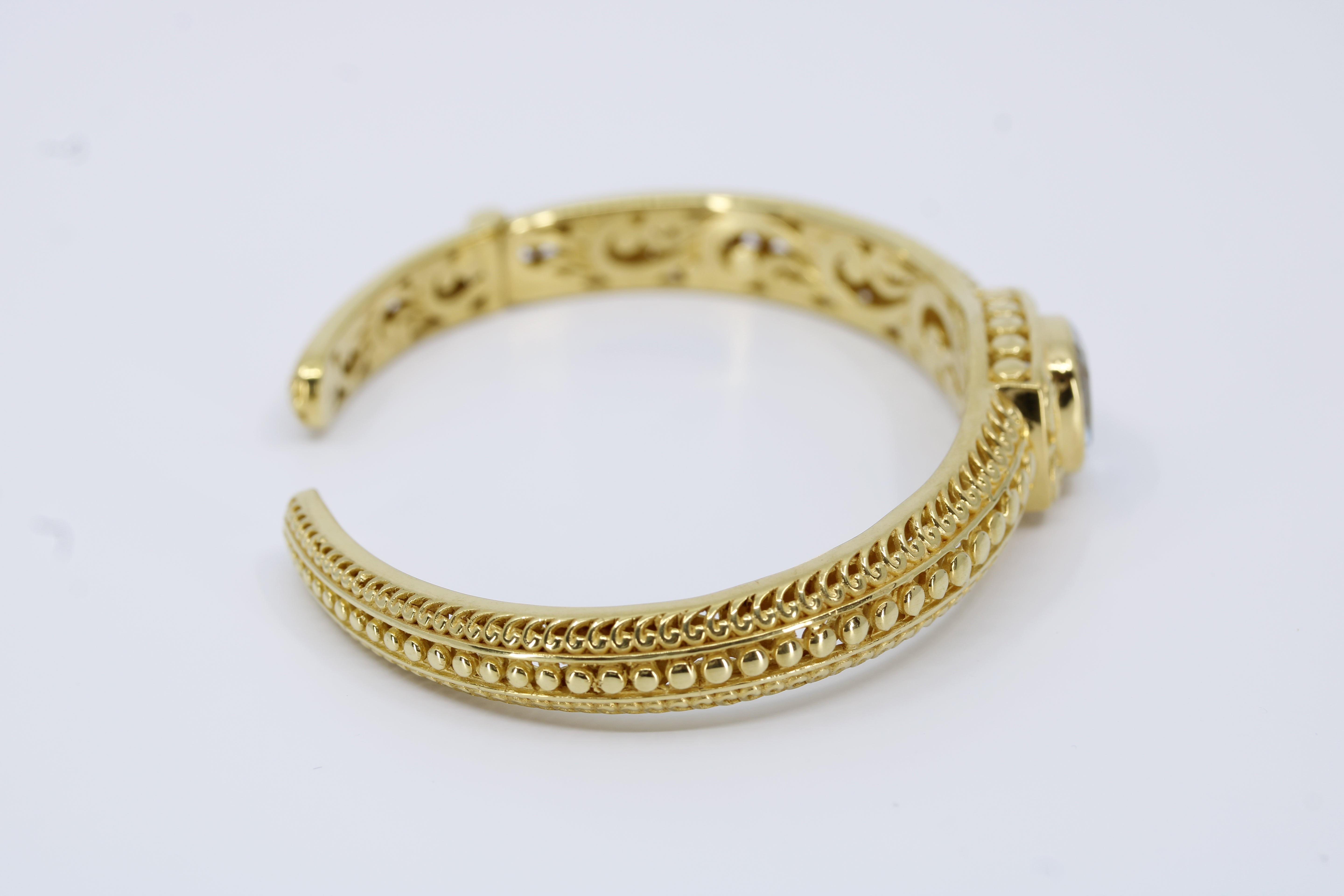 Casa Bali 18K Gold Vermeil Blue Topaz Cuff Bracelet