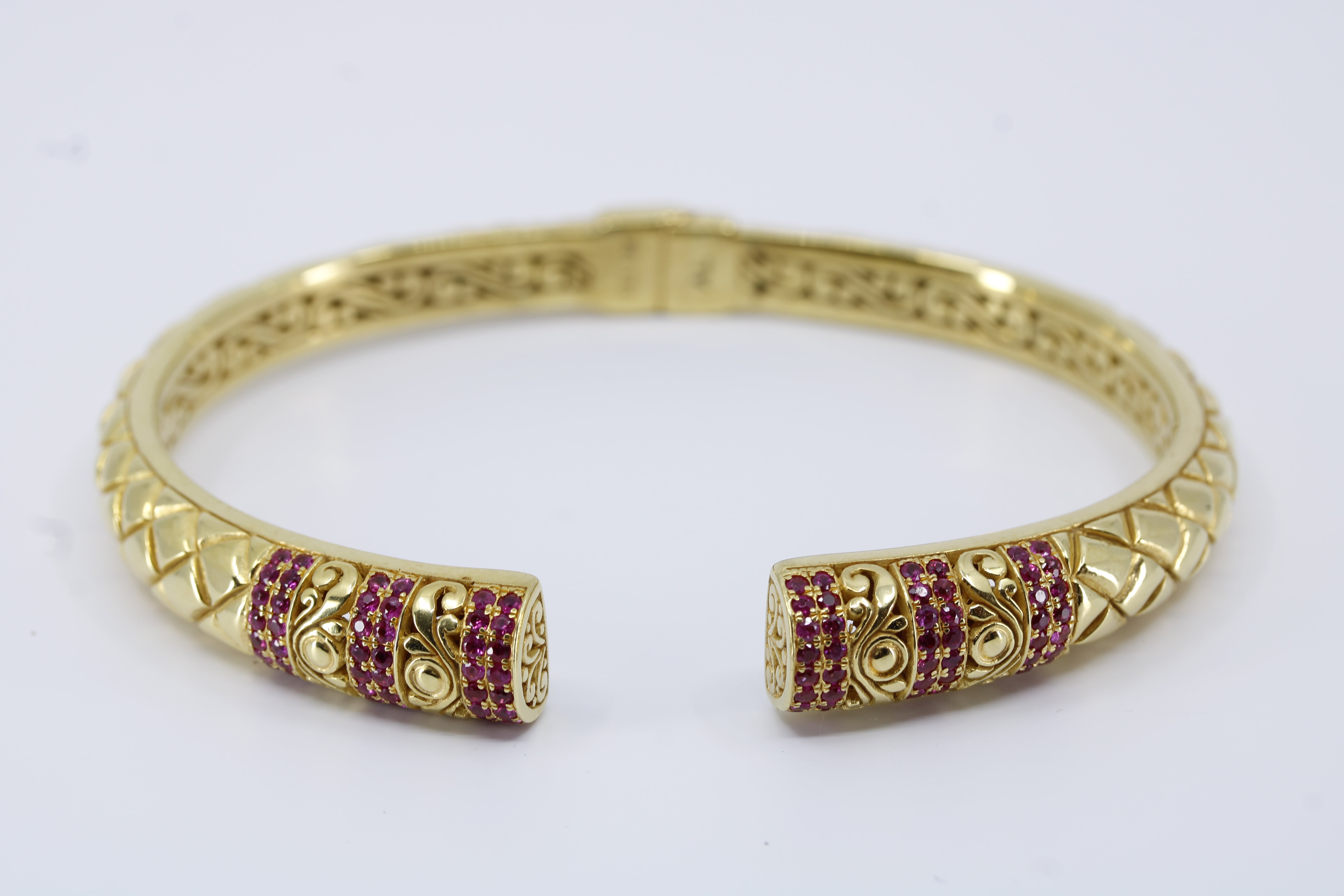 Casa Bali 18K Gold Vermeil Ruby Cuff Bracelet