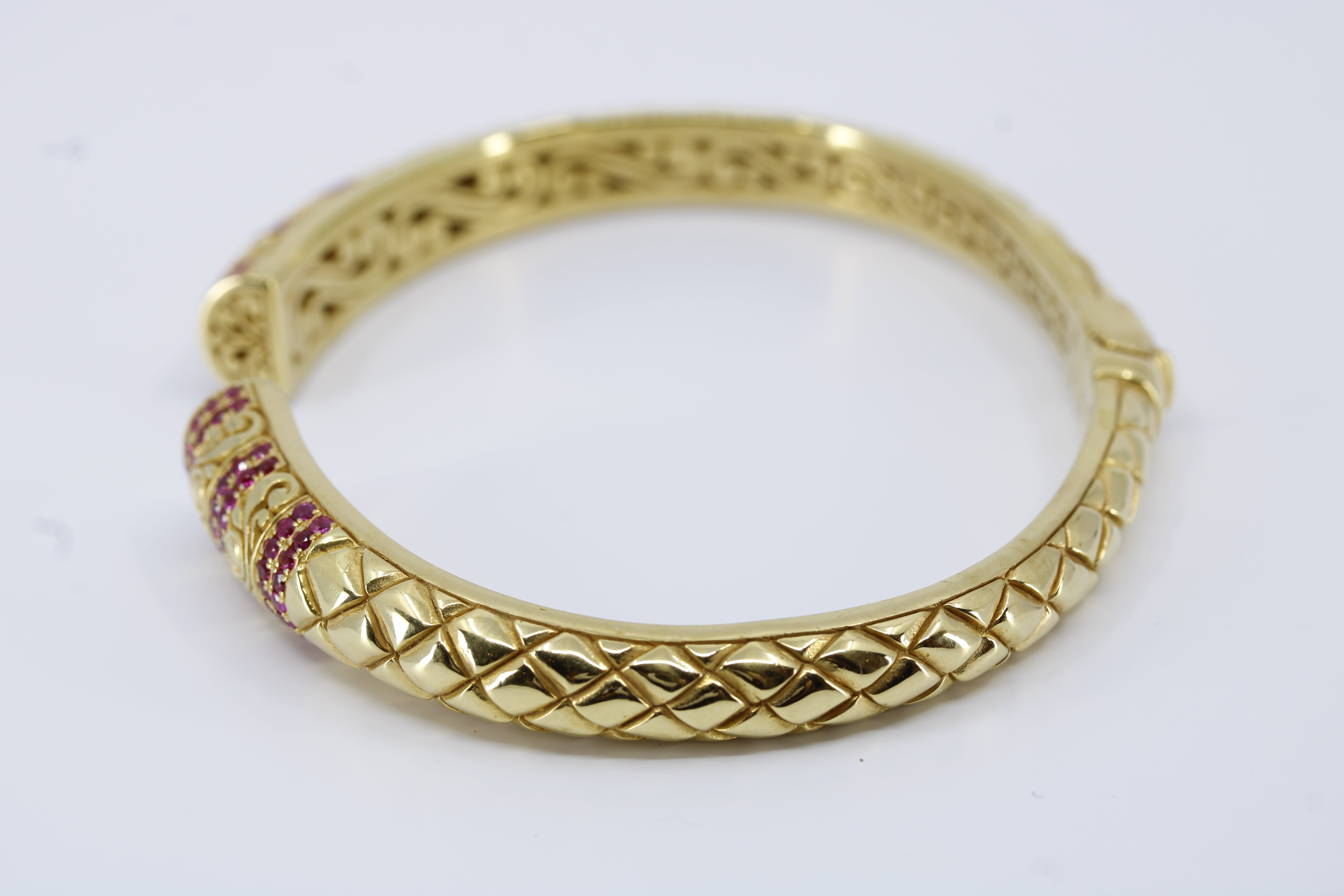 Casa Bali 18K Gold Vermeil Ruby Cuff Bracelet