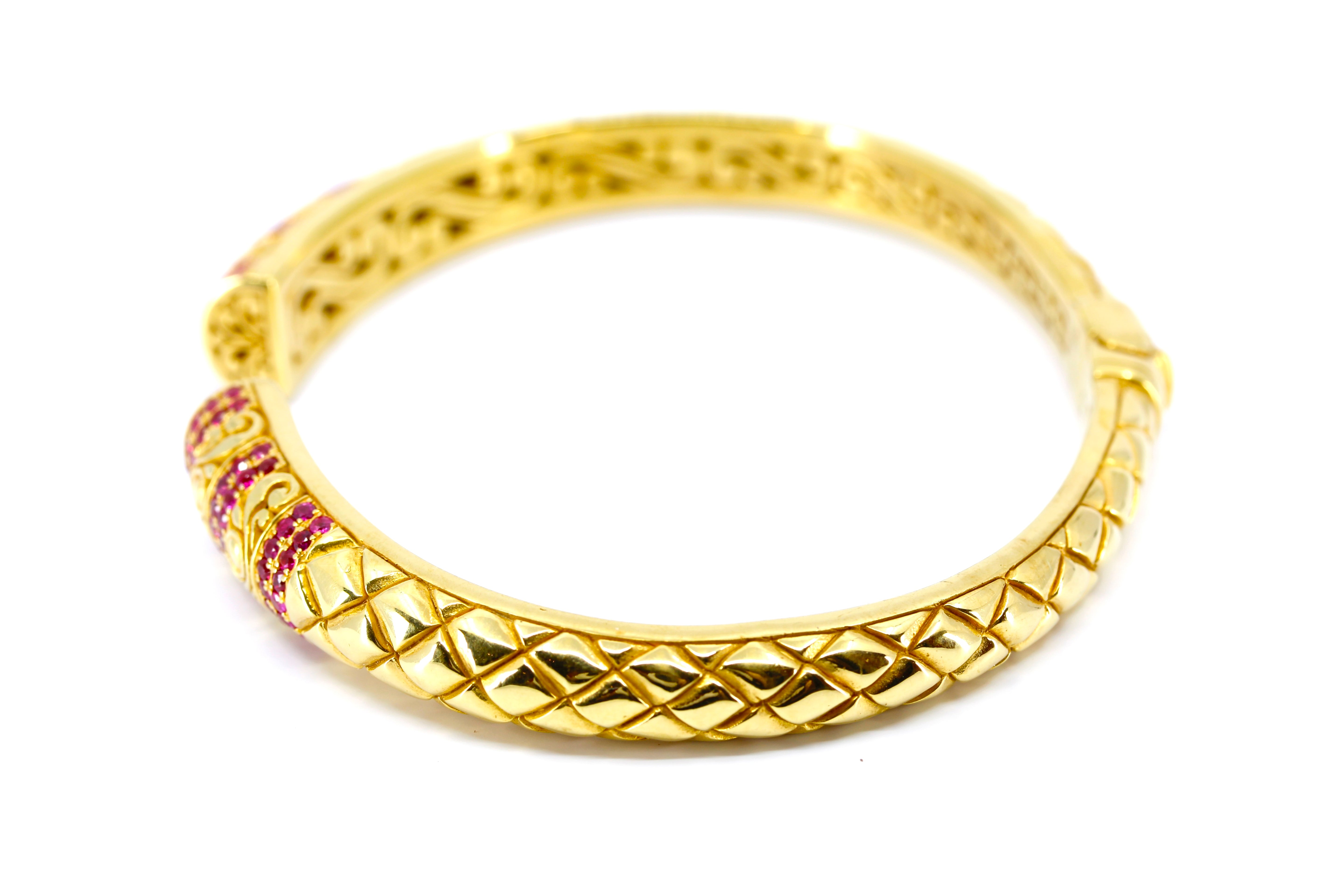 RAVENNA 18K Gold Vermeil Ruby Cuff Bracelet