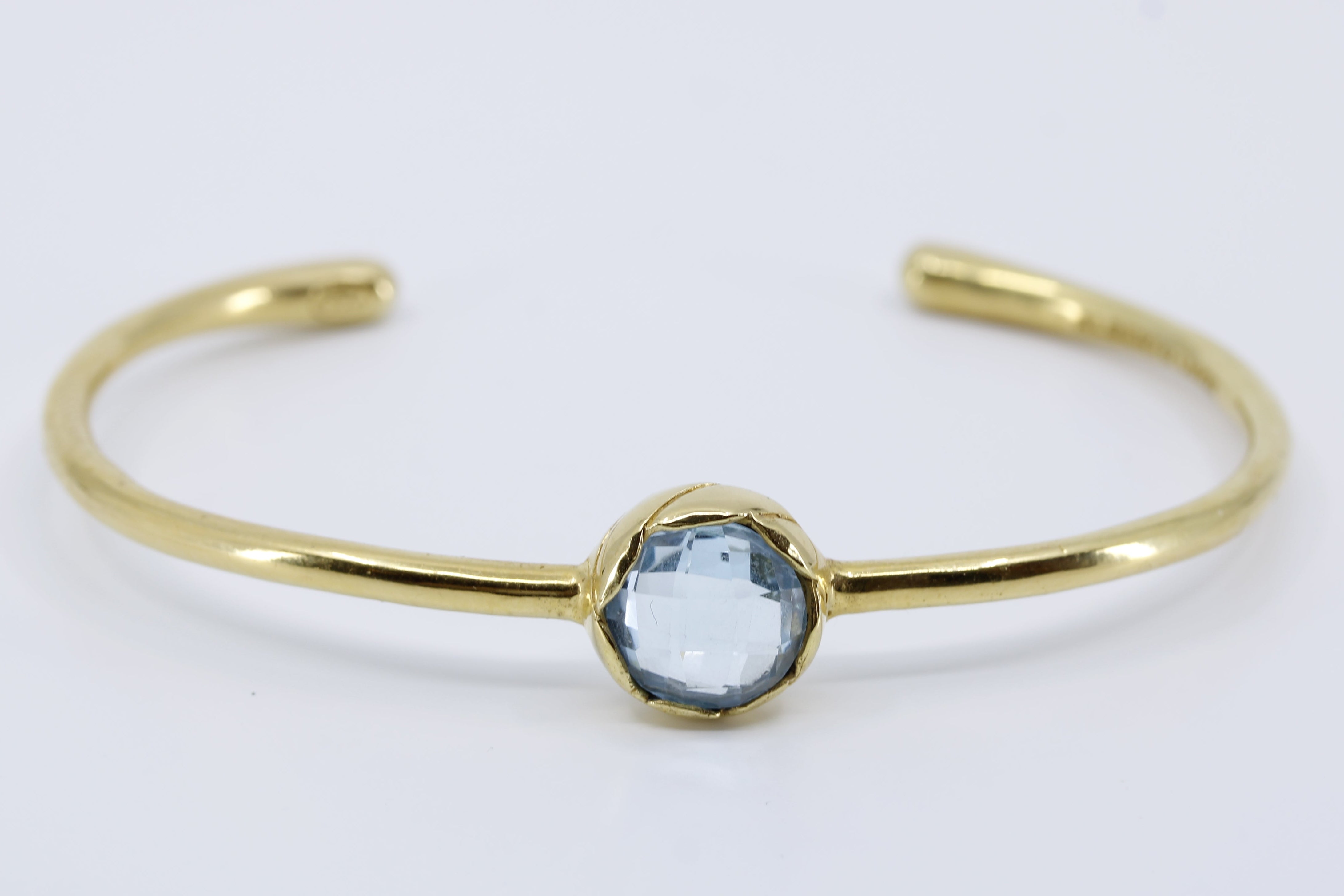 AURORA Domed Blue Topaz Cuff Bracelet