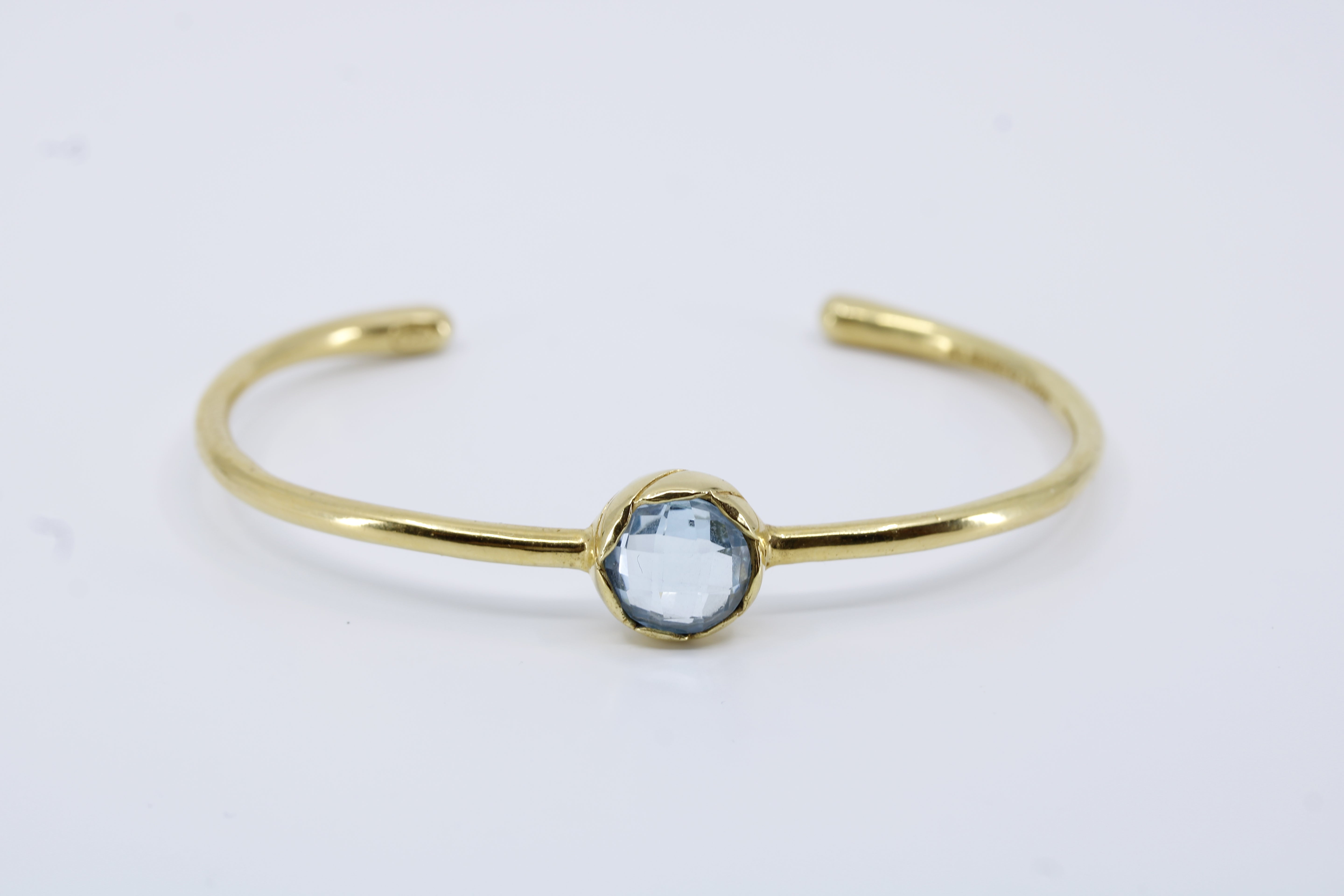 Il Gattopardo Domed Blue Topaz Cuff Bracelet