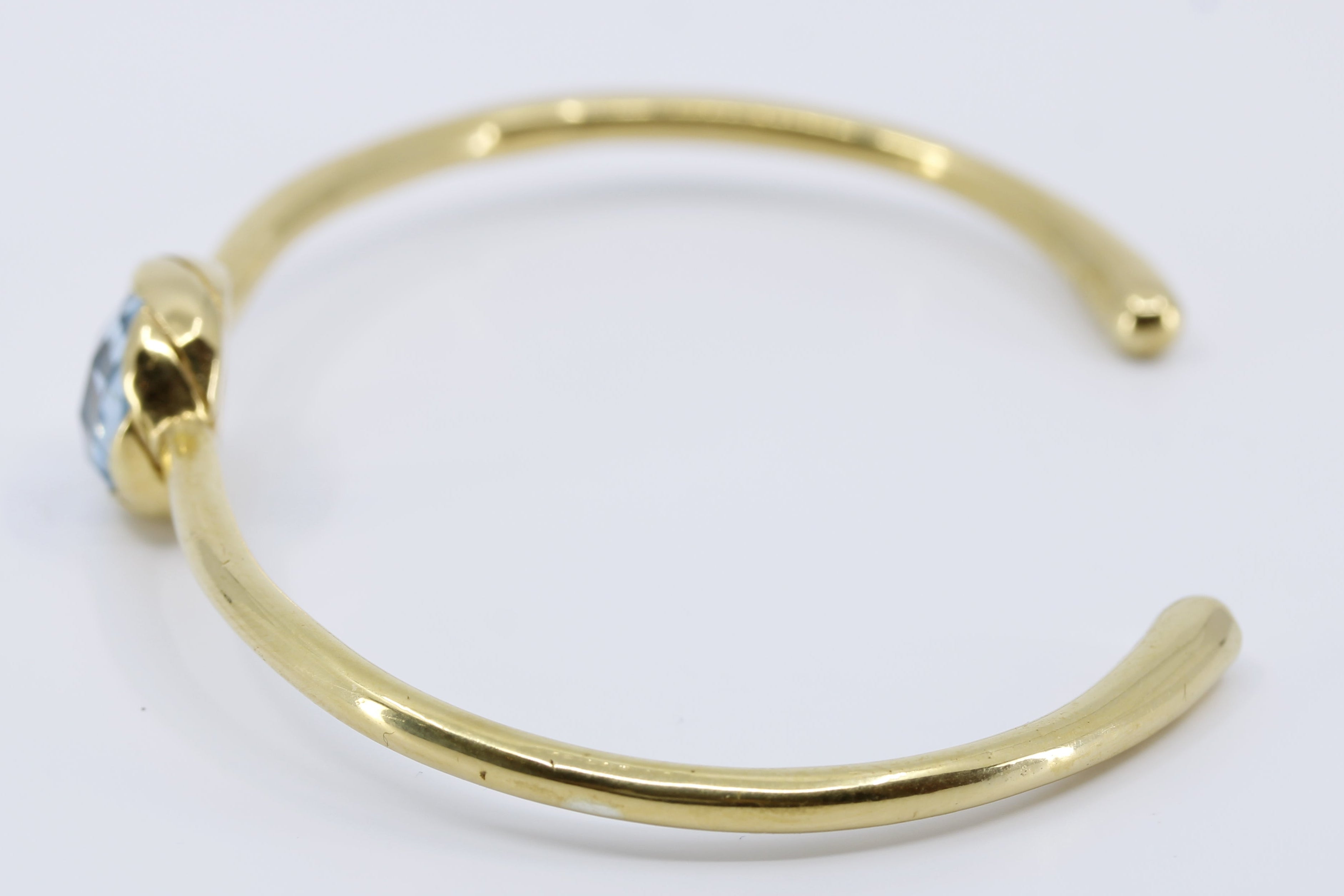 AURORA Domed Blue Topaz Cuff Bracelet