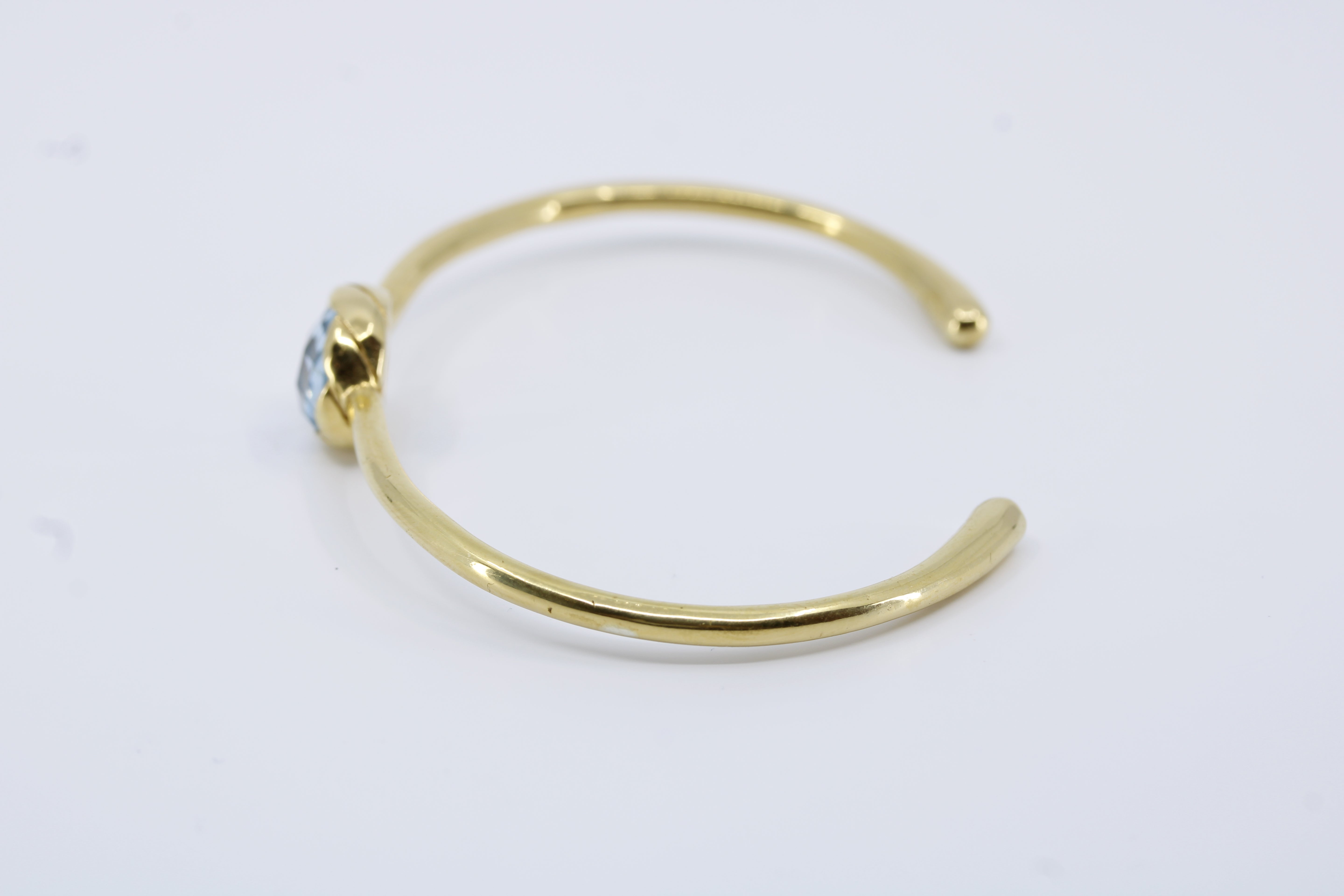 Il Gattopardo Domed Blue Topaz Cuff Bracelet