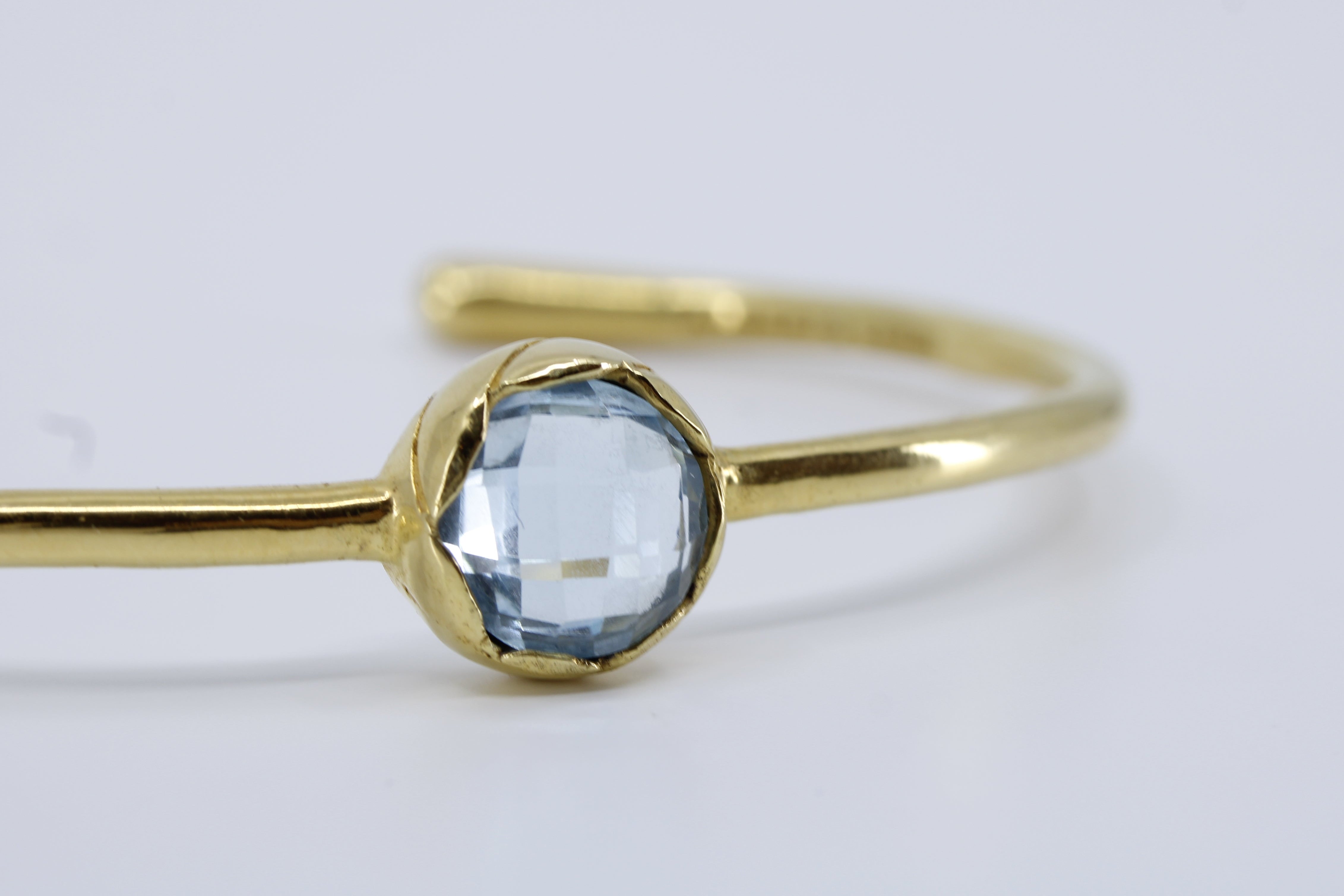 AURORA Domed Blue Topaz Cuff Bracelet