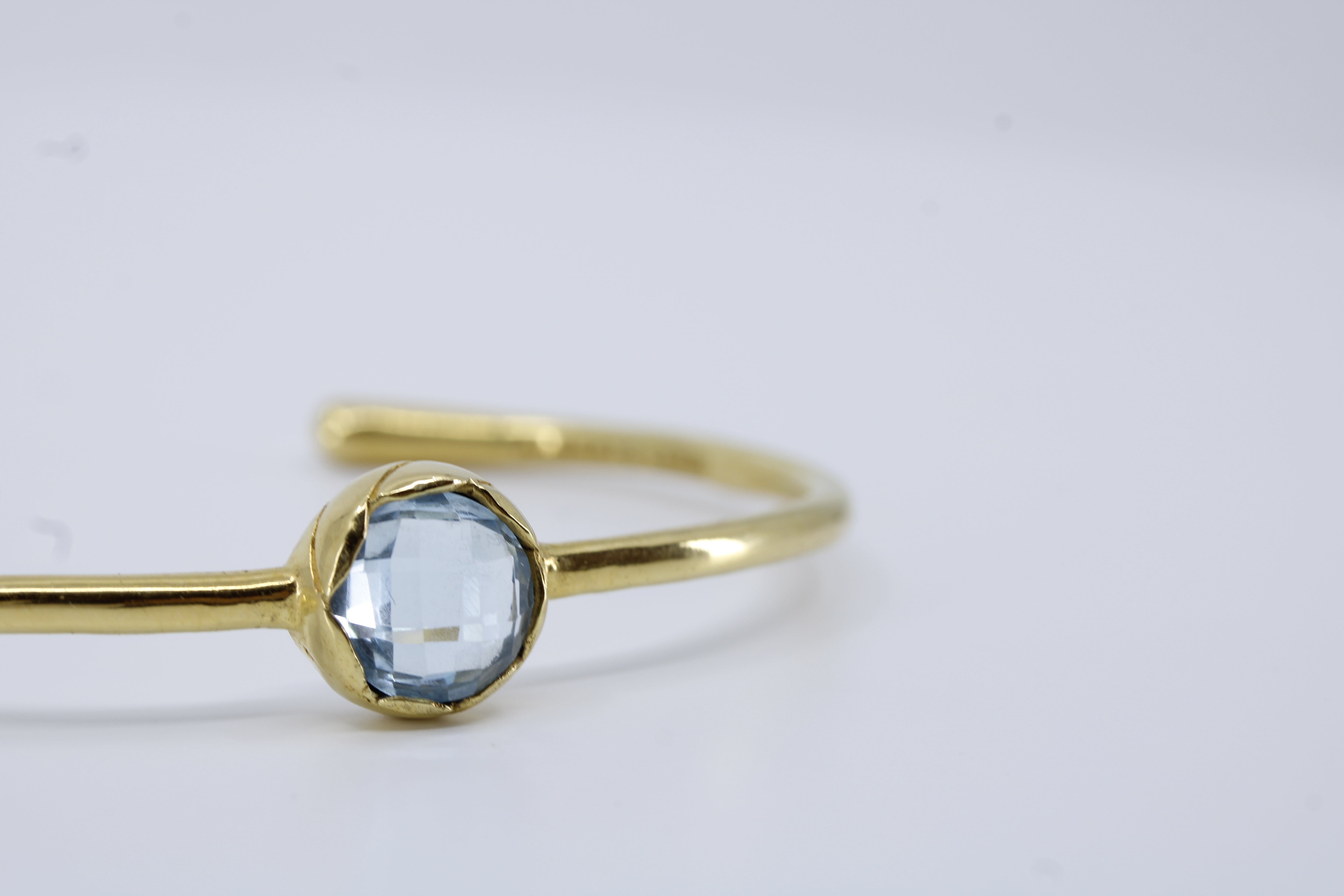 Il Gattopardo Domed Blue Topaz Cuff Bracelet