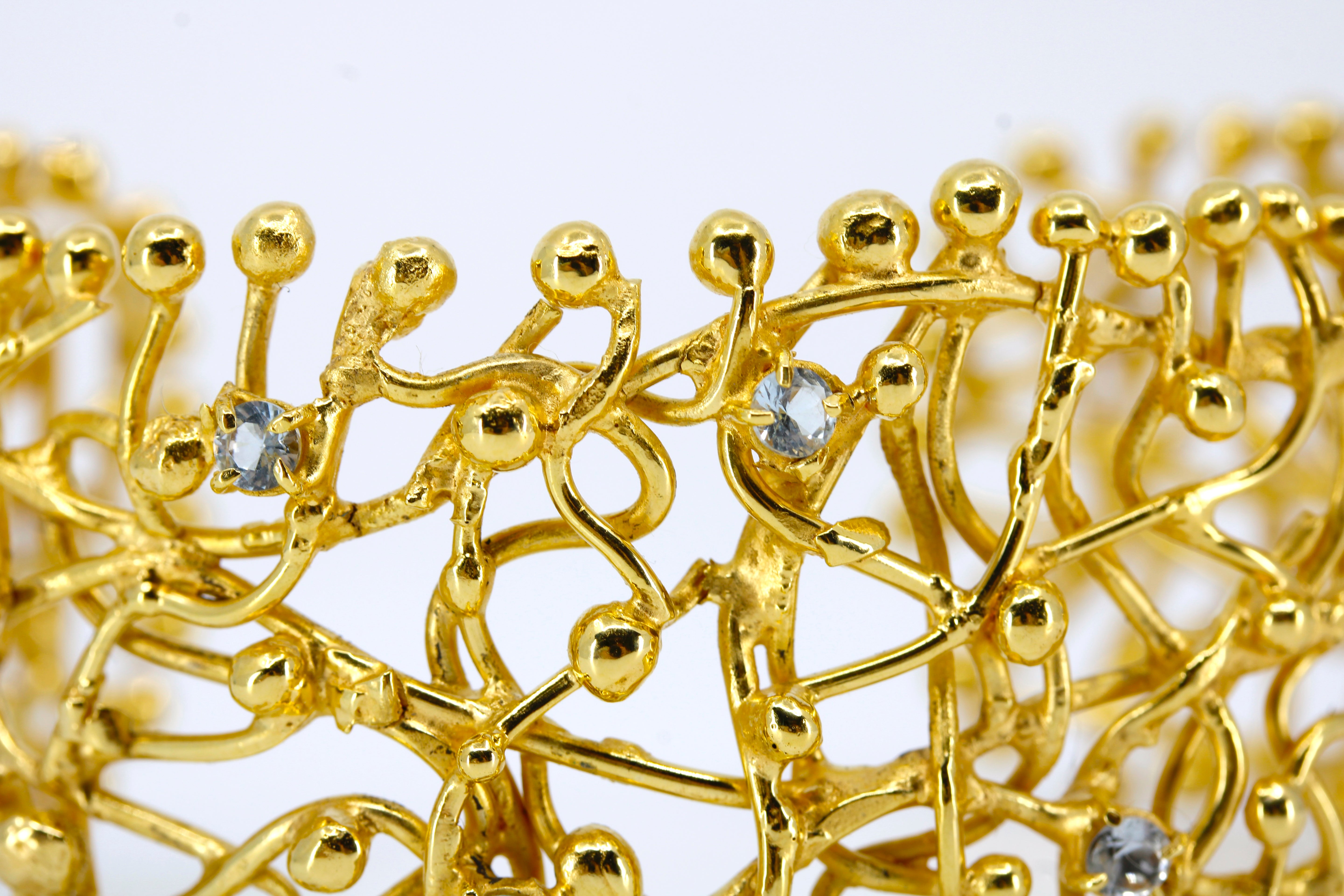 NURAI Cuff Bracelet with Topaz