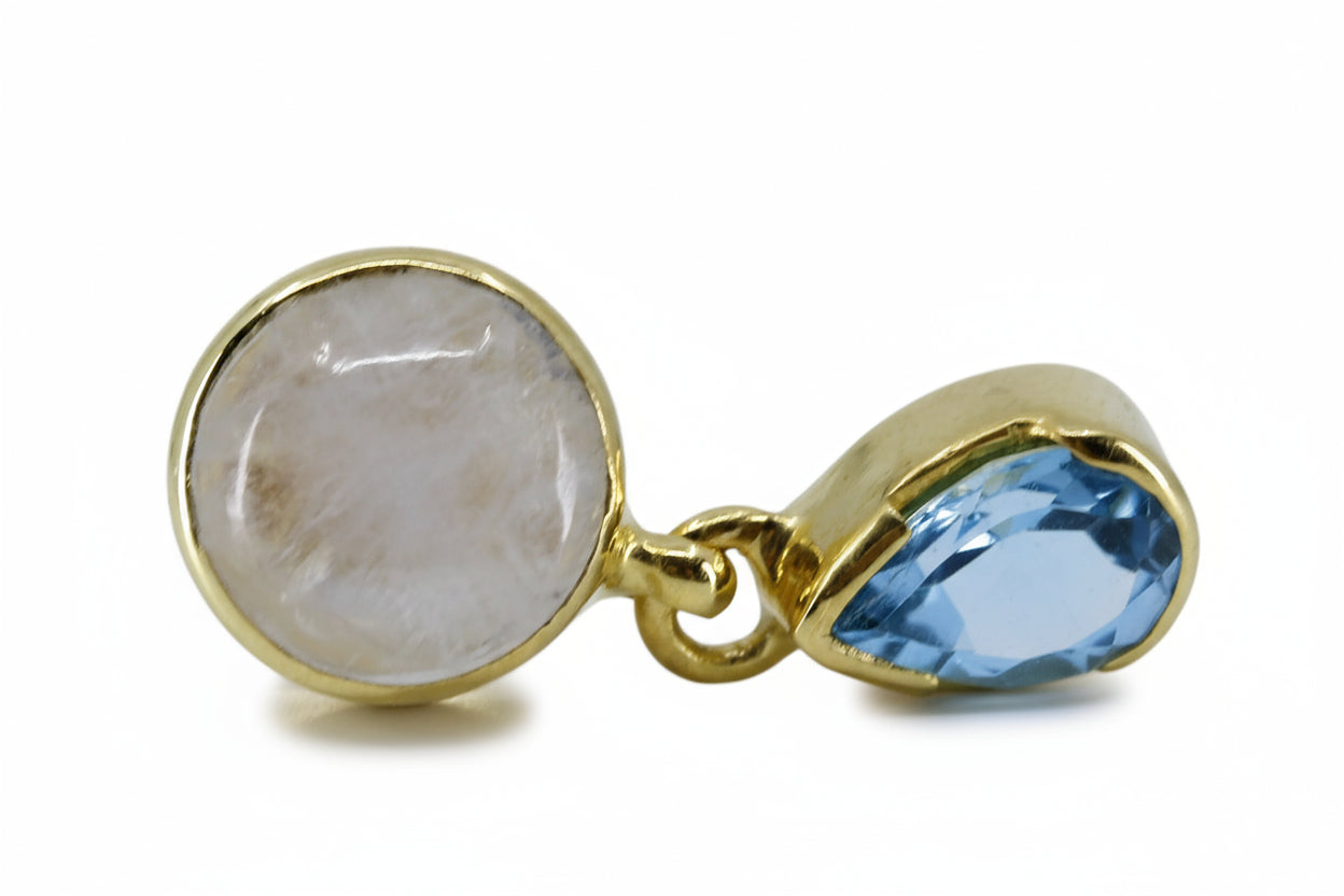 AURORA 18K Gold Vermeil Blue Topaz Drop Earrings