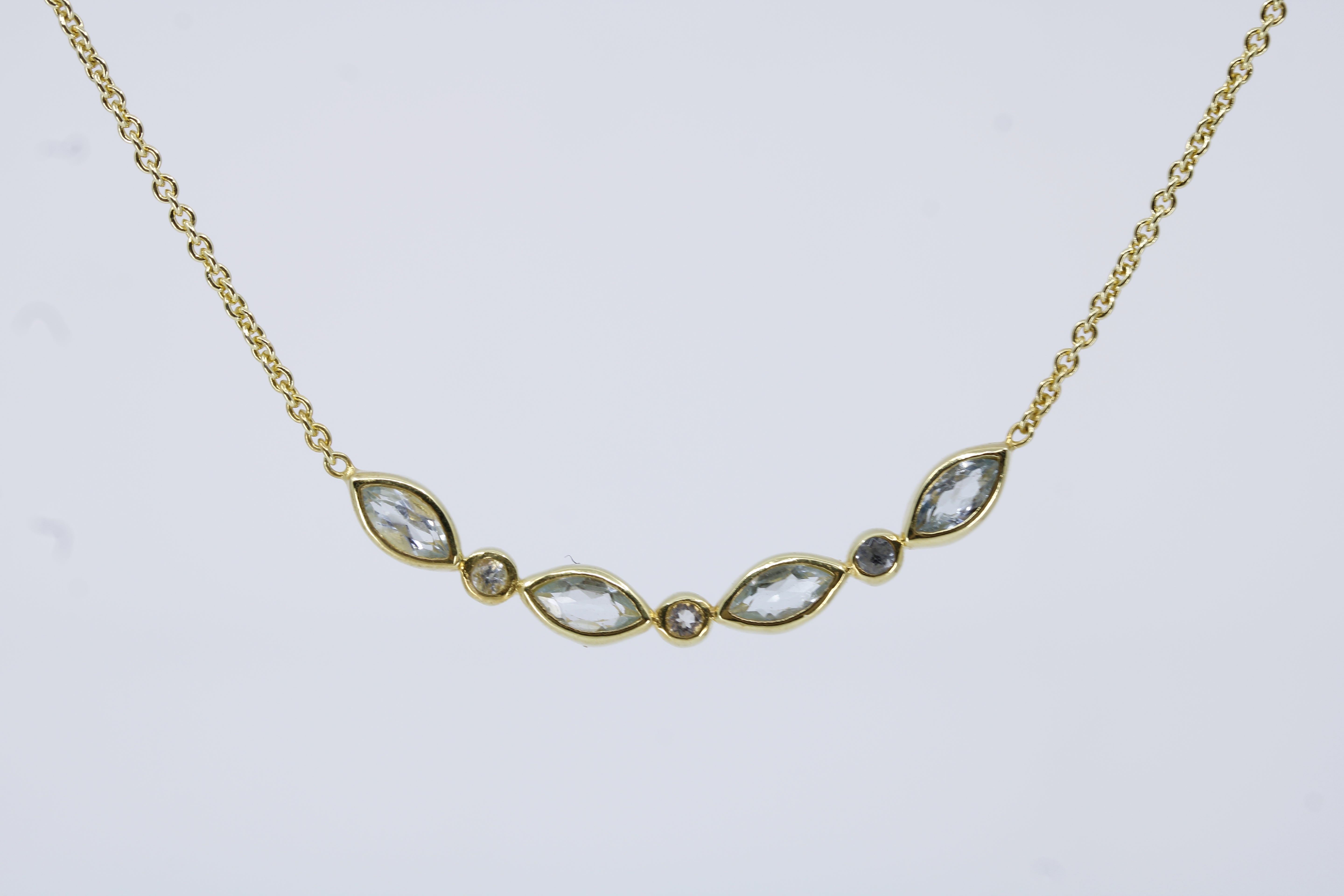 Il Gattopardo Station Necklace with Blue Topaz