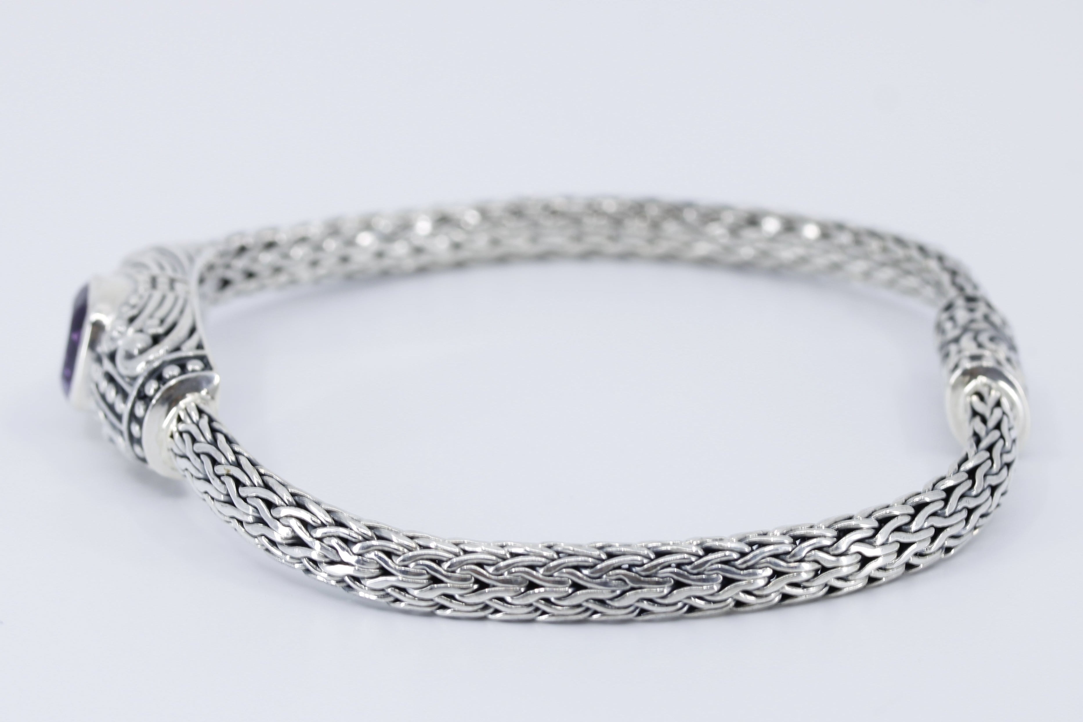 ALBA Woven Station Bracelet with Amethyst