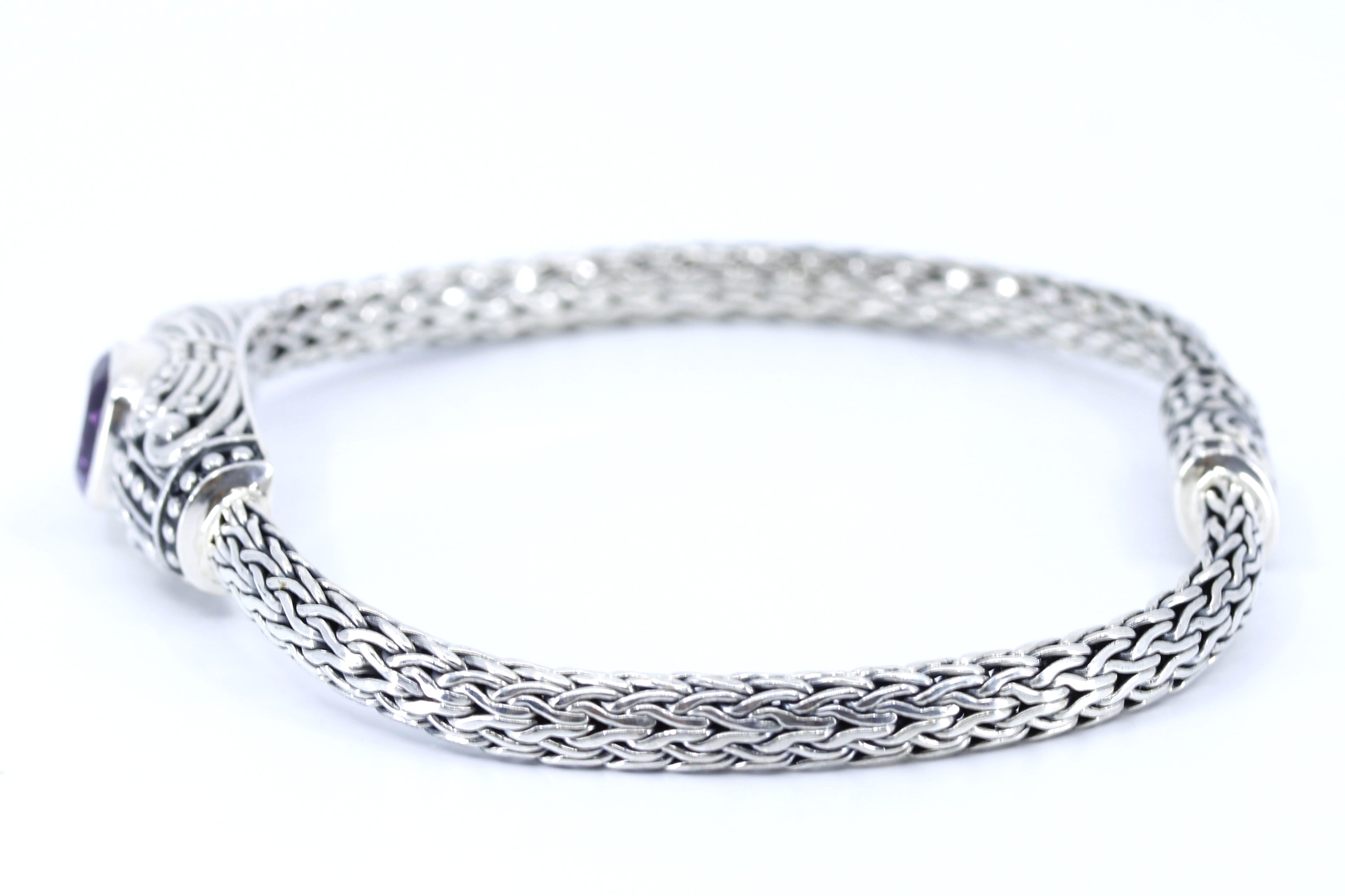 ALBA Woven Station Bracelet with Amethyst