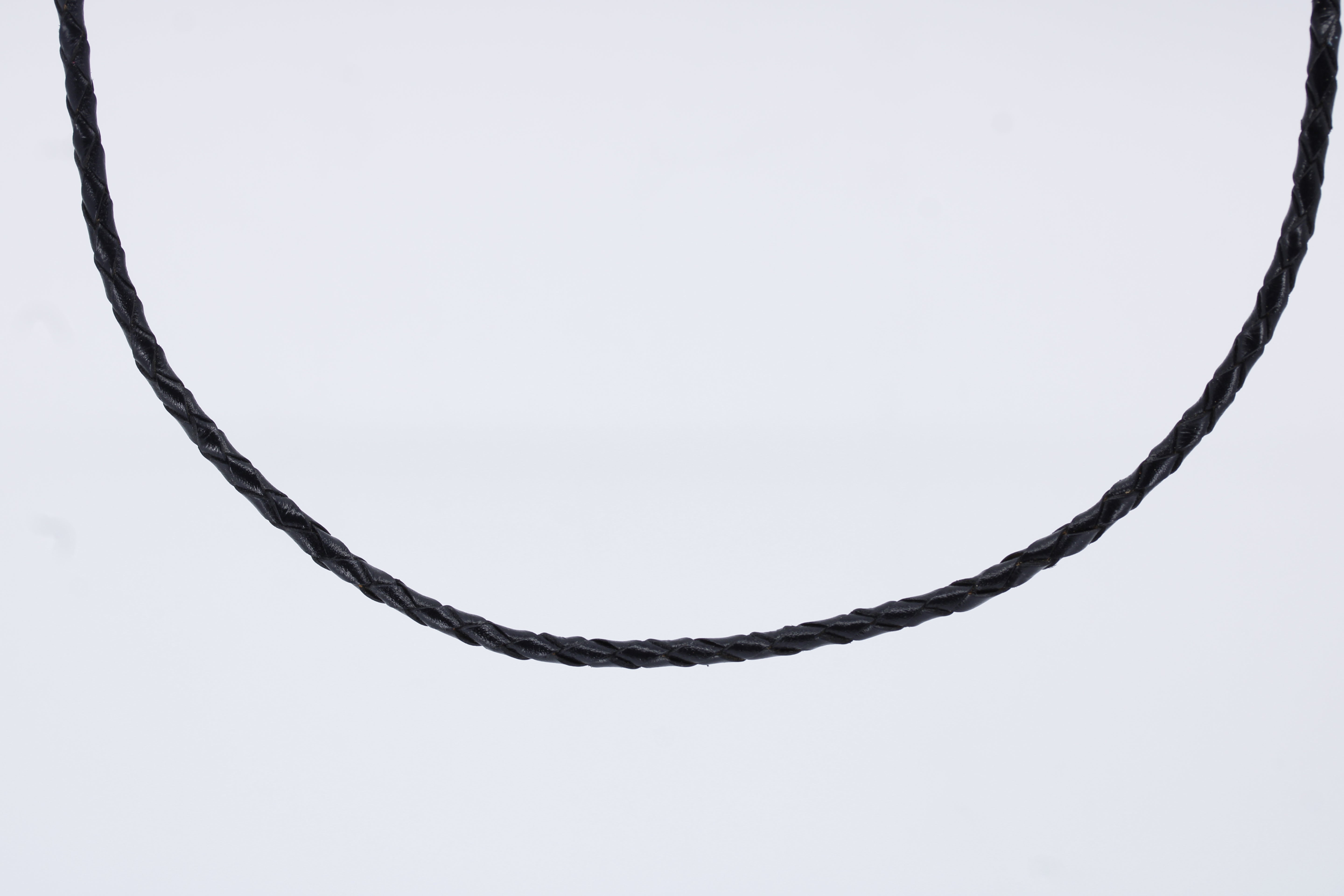 Linea Black Leather Cord Necklace with Sterling Silver