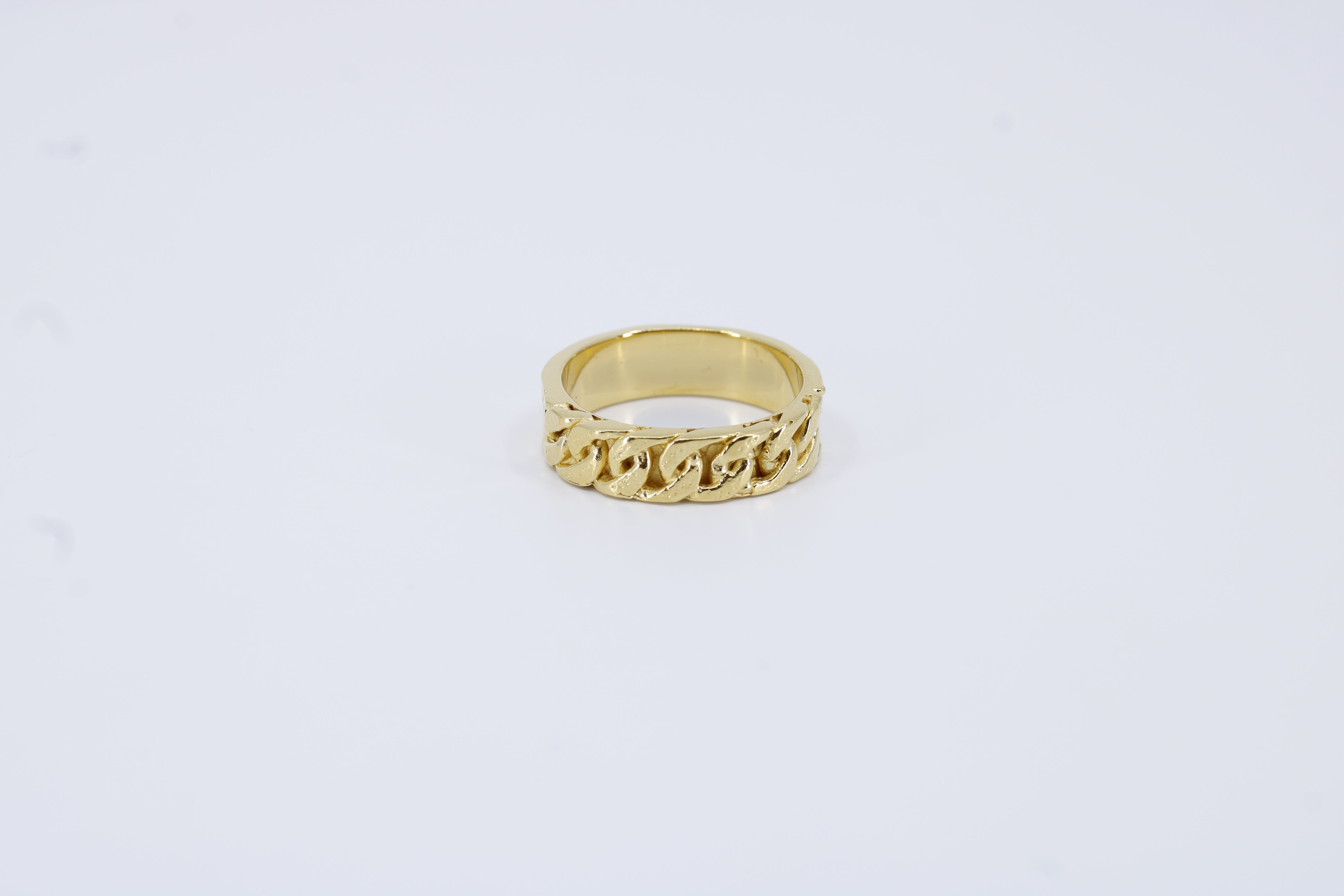 AL CANAL 18K Gold Vermeil Curb Link Band Ring