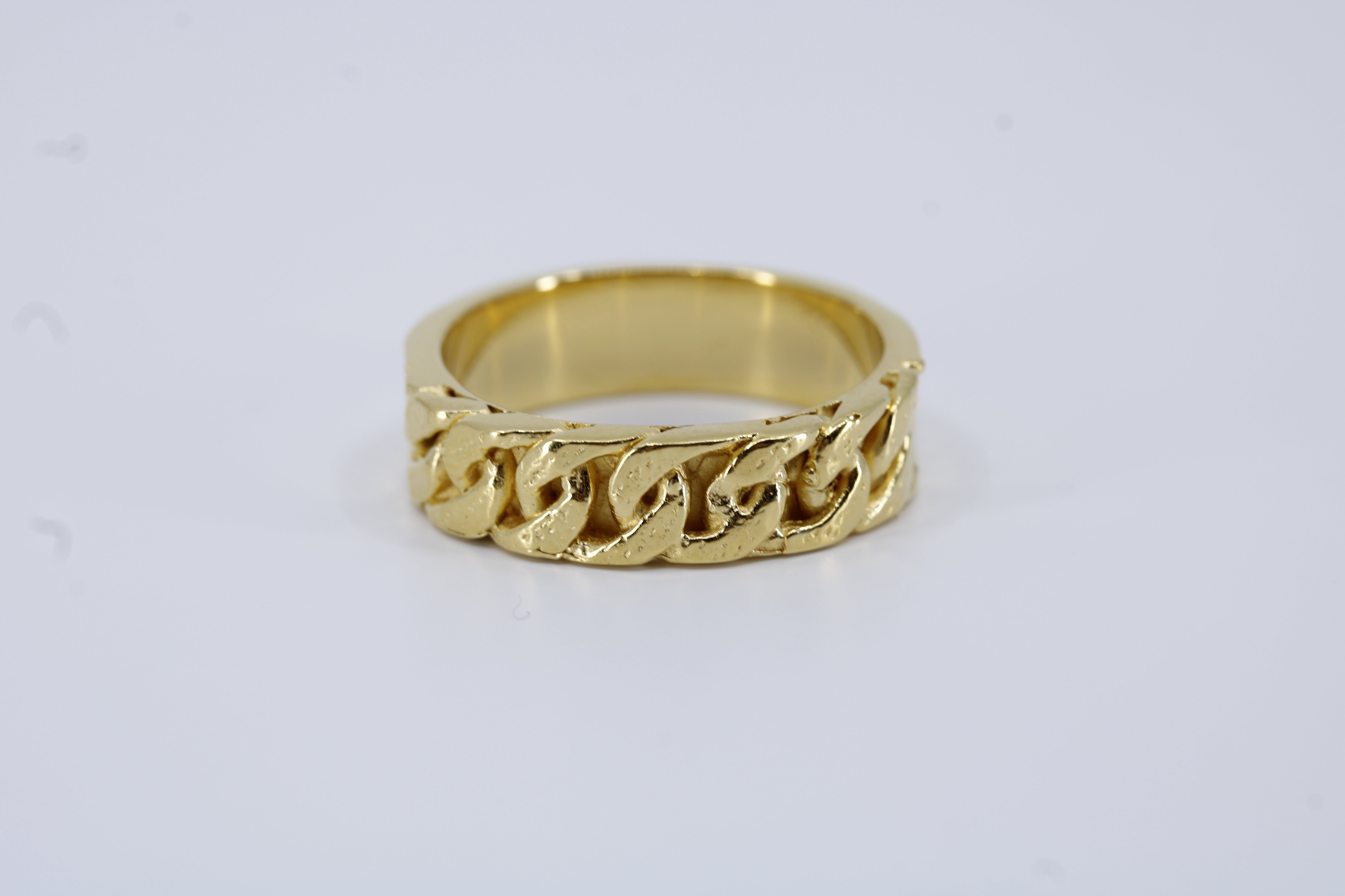 AL CANAL 18K Gold Vermeil Curb Link Band Ring