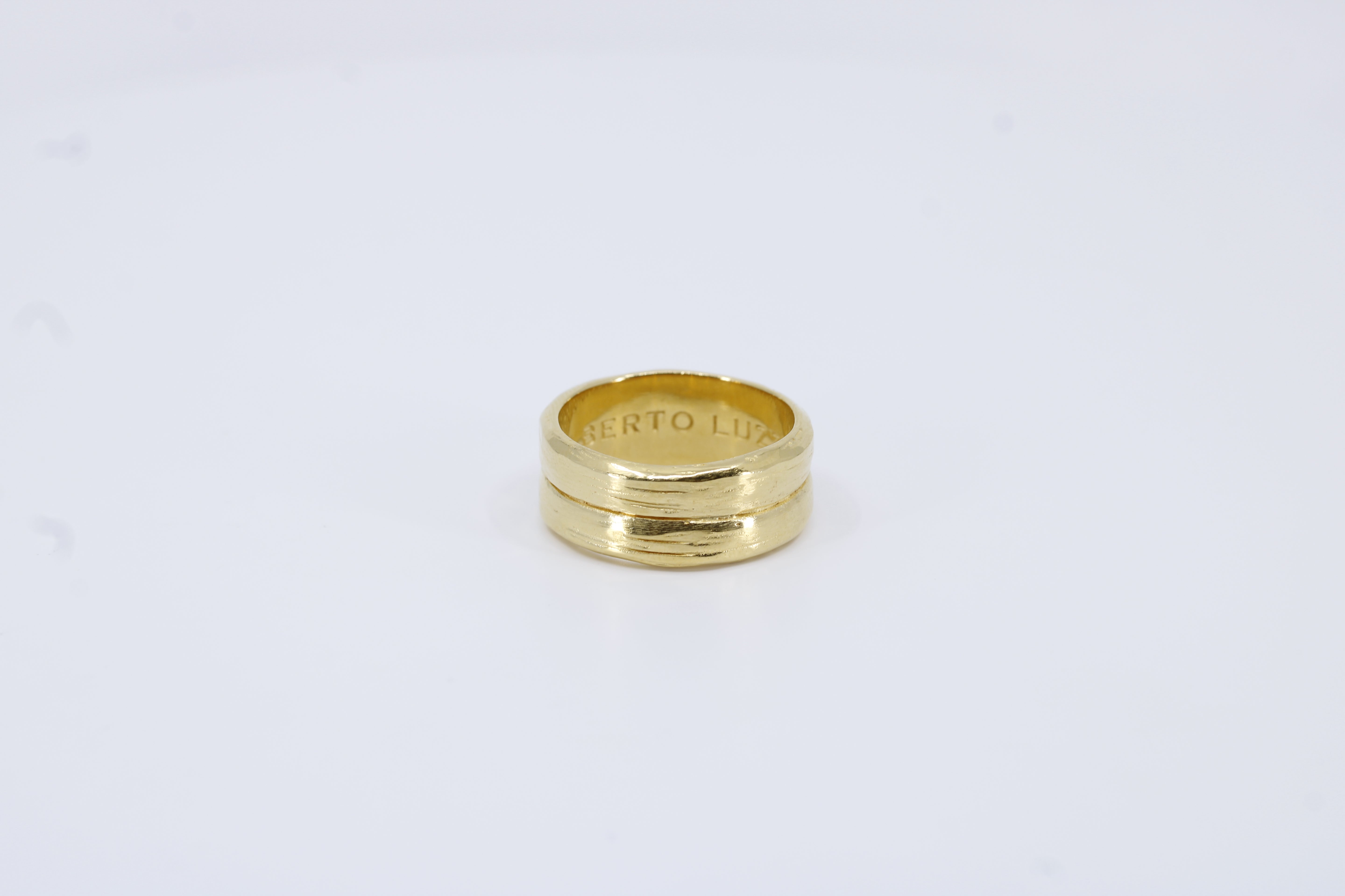 AL CANAL 18K Gold Vermeil Two Row Band Ring