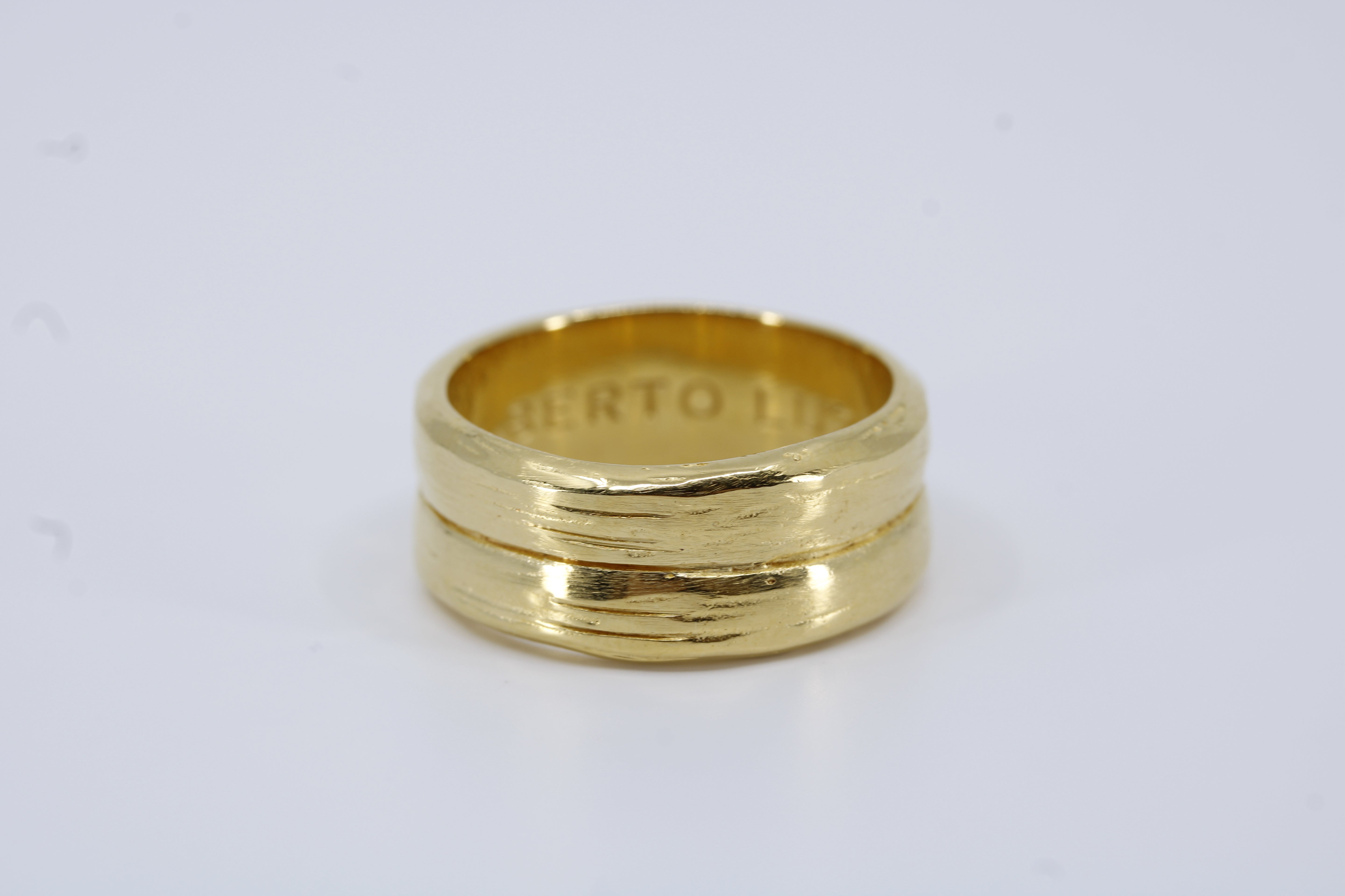 AL CANAL 18K Gold Vermeil Two Row Band Ring