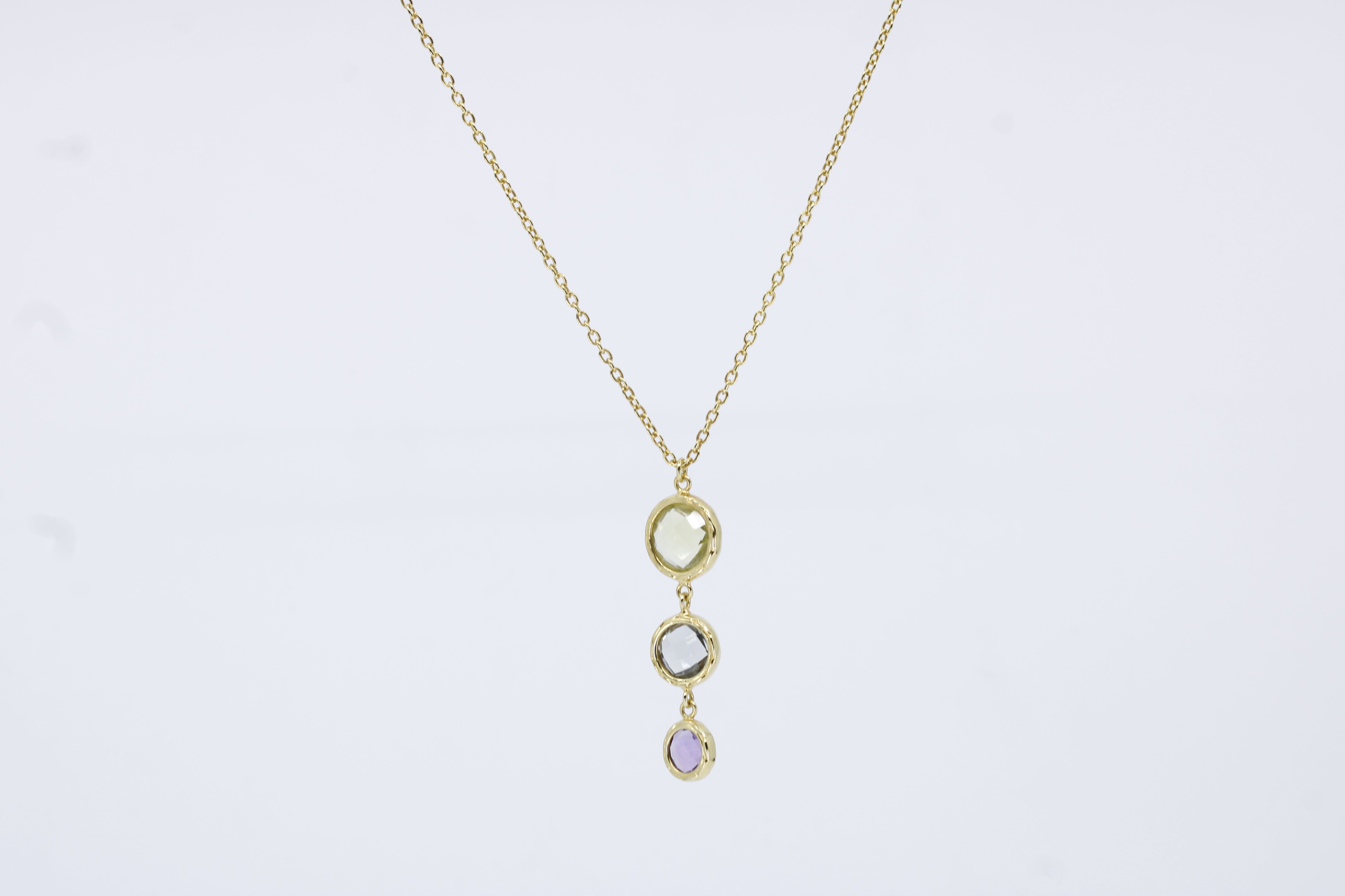 Il Gattopardo Multi Stone Drop Pendant Necklace