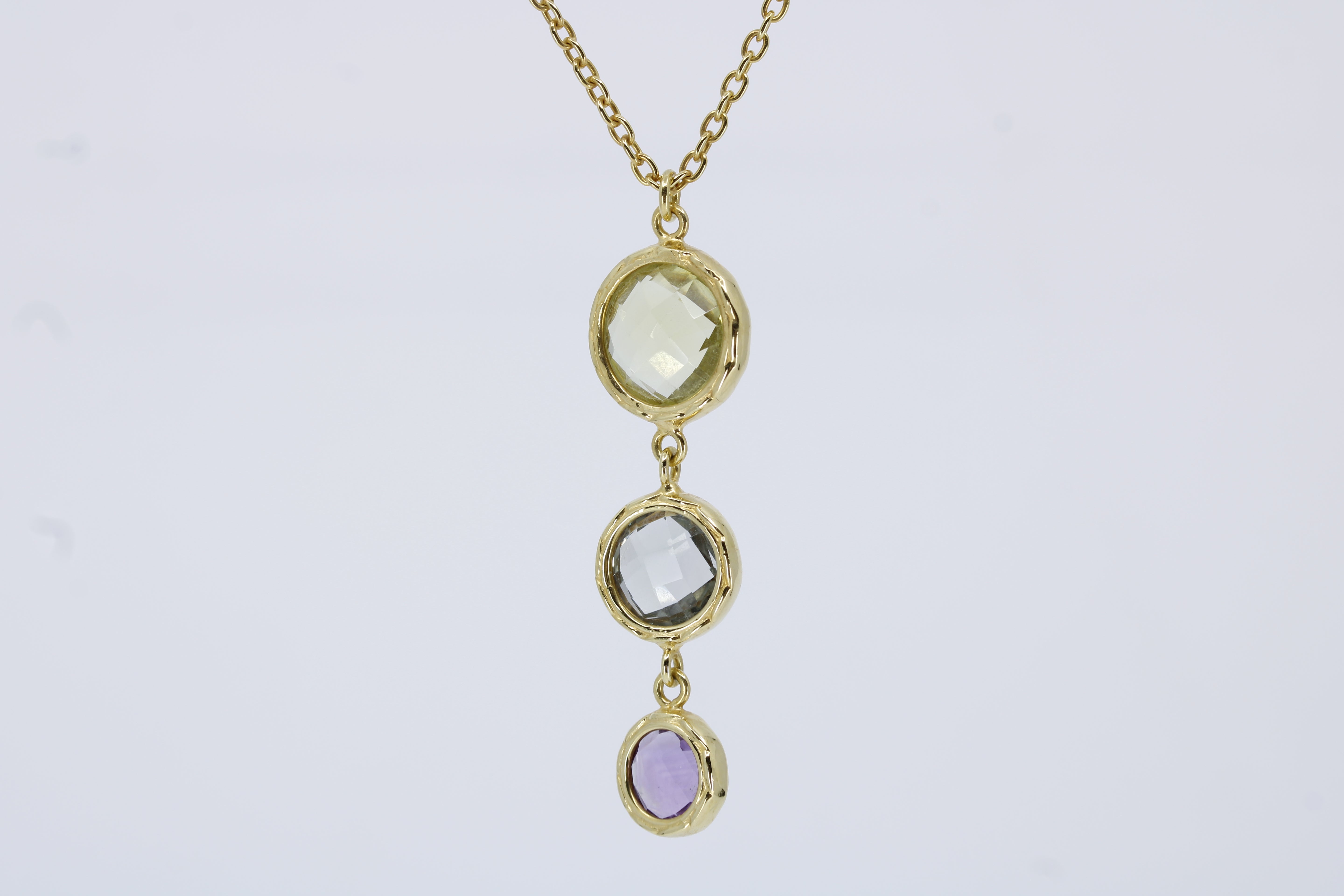 Il Gattopardo Multi Stone Drop Pendant Necklace