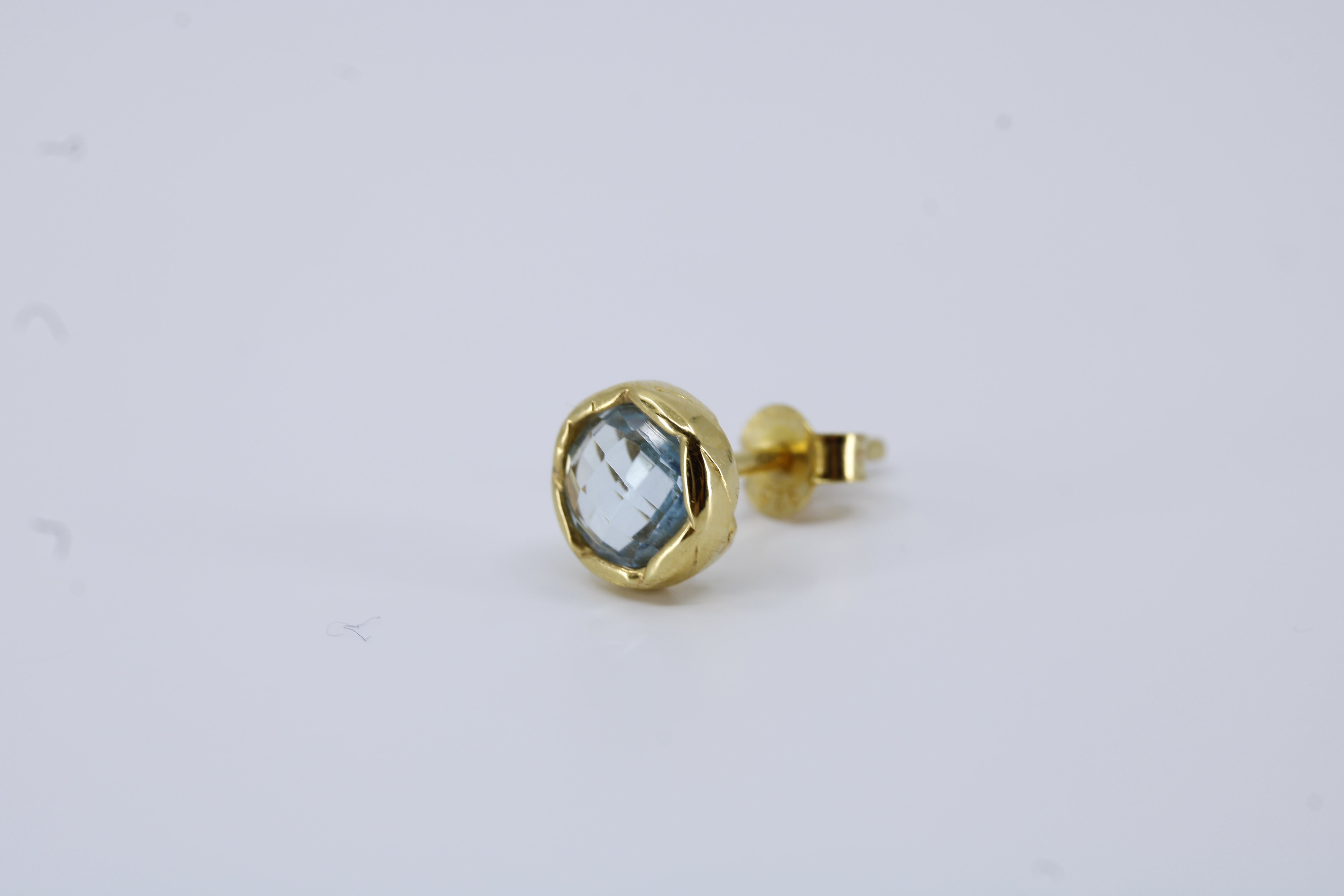 Luce 18K Gold Vermeil Bold Stud Earrings with Blue Topaz