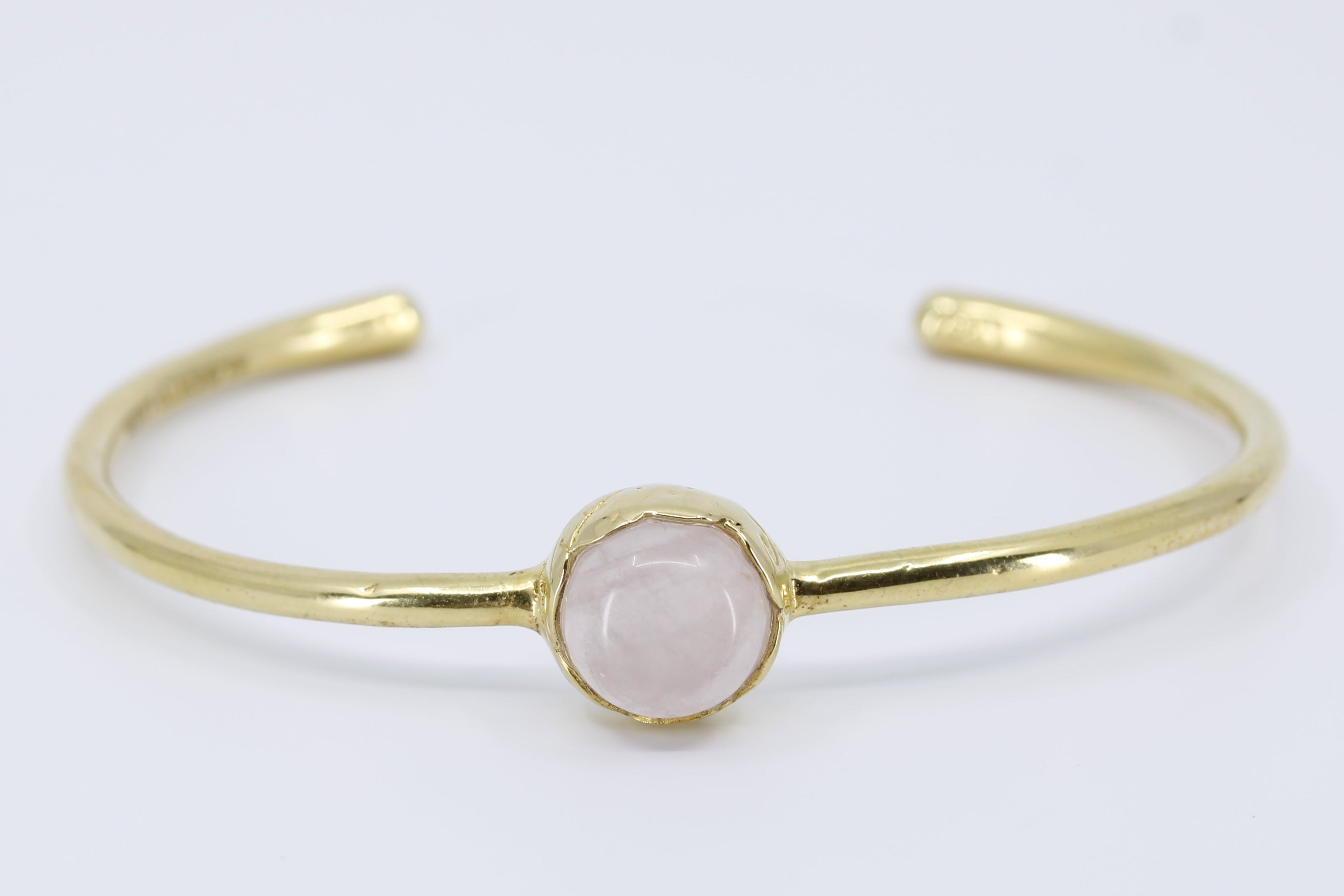 AURORA Domed Rose Quartz Cuff Bracelet